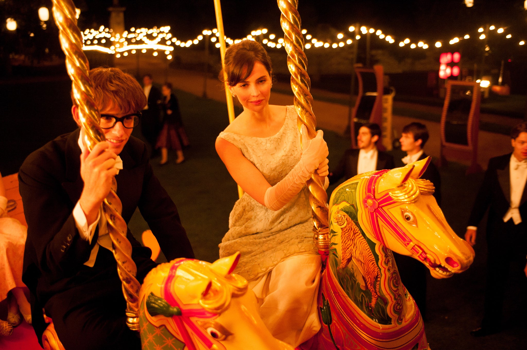 Eddie Redmayne and Felicity Jones play husband and wife Stephen Hawking and Jane Wilde in The Theory of Everything