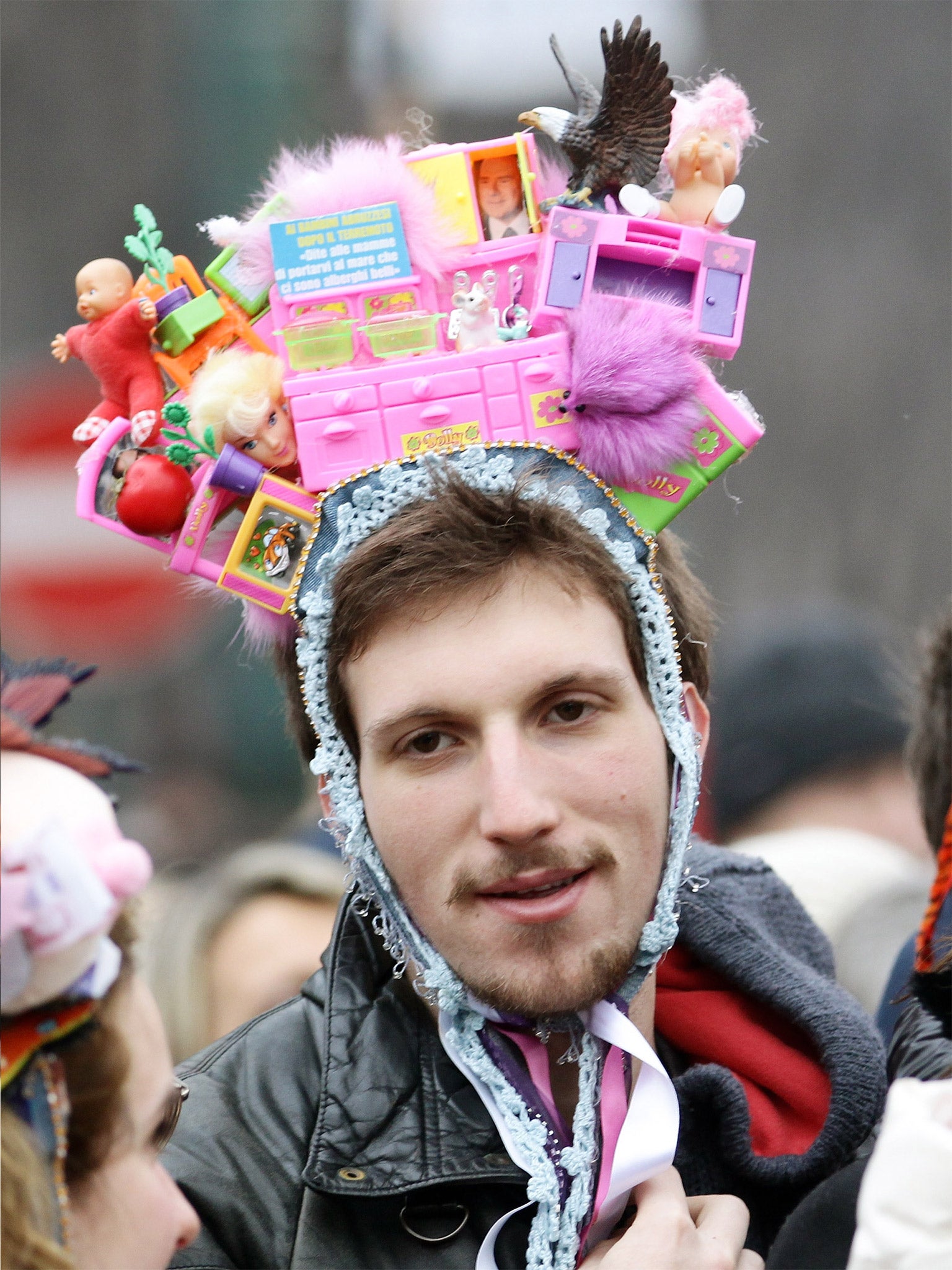 As this protester at a rally for greater dignity for women showed, Italan men don’t always conform to stereotype (Getty)