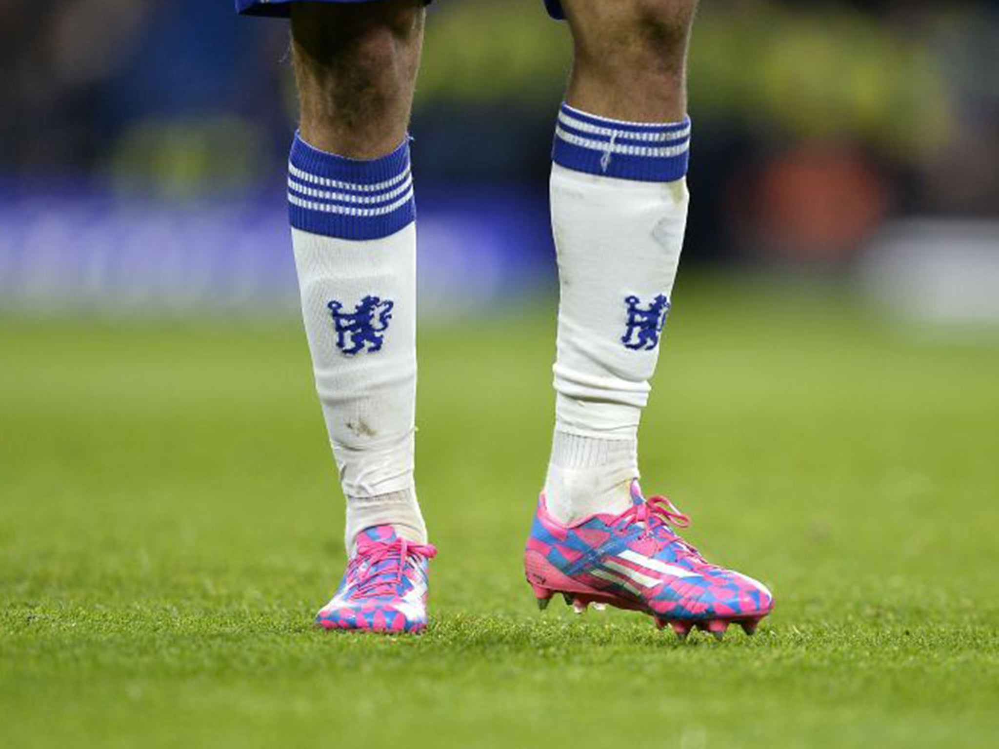 Diego Costa sported a pink and blue pair