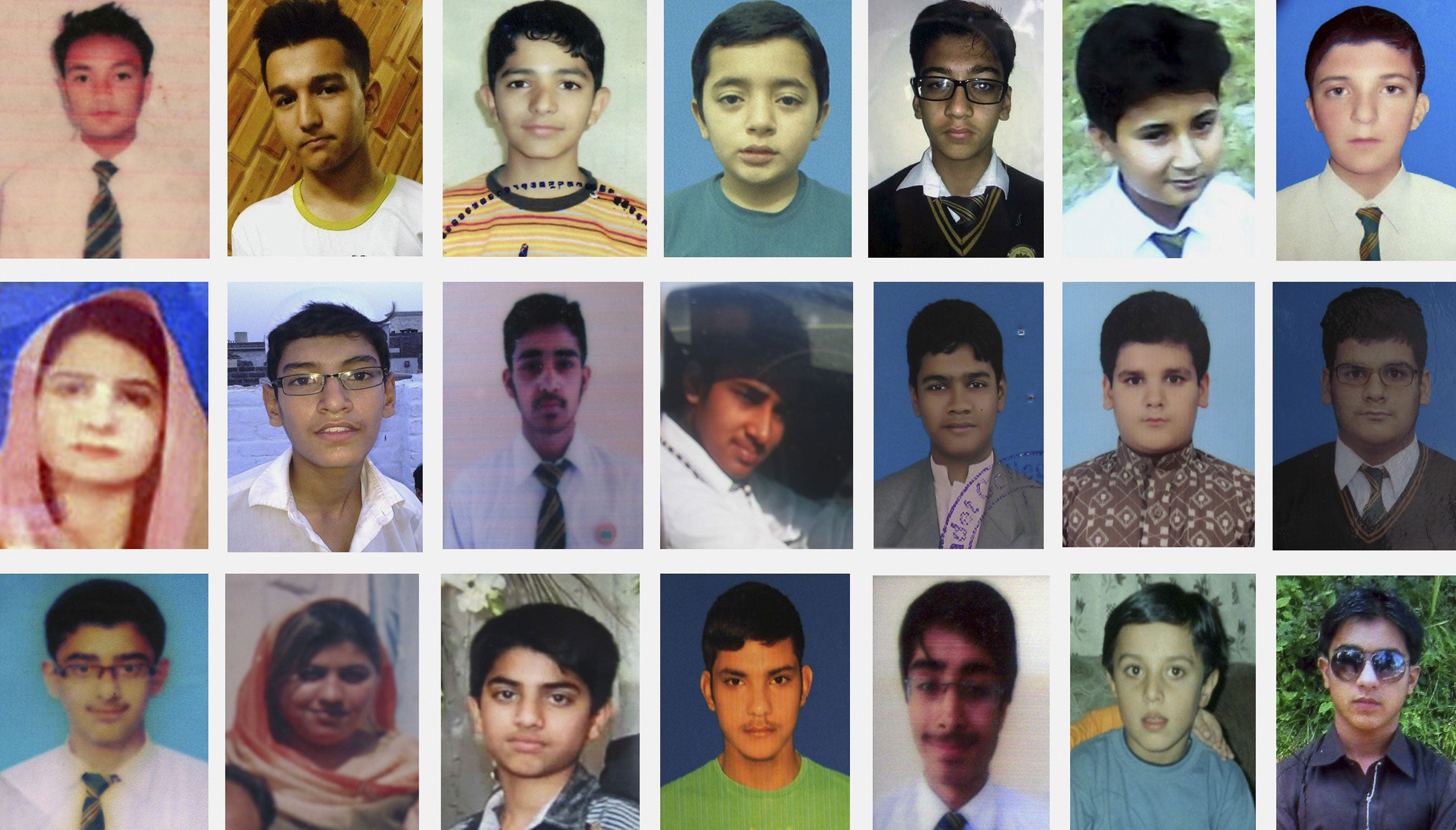 Victims of the massacre at the Army Public School in Pehsawar, Pakistan