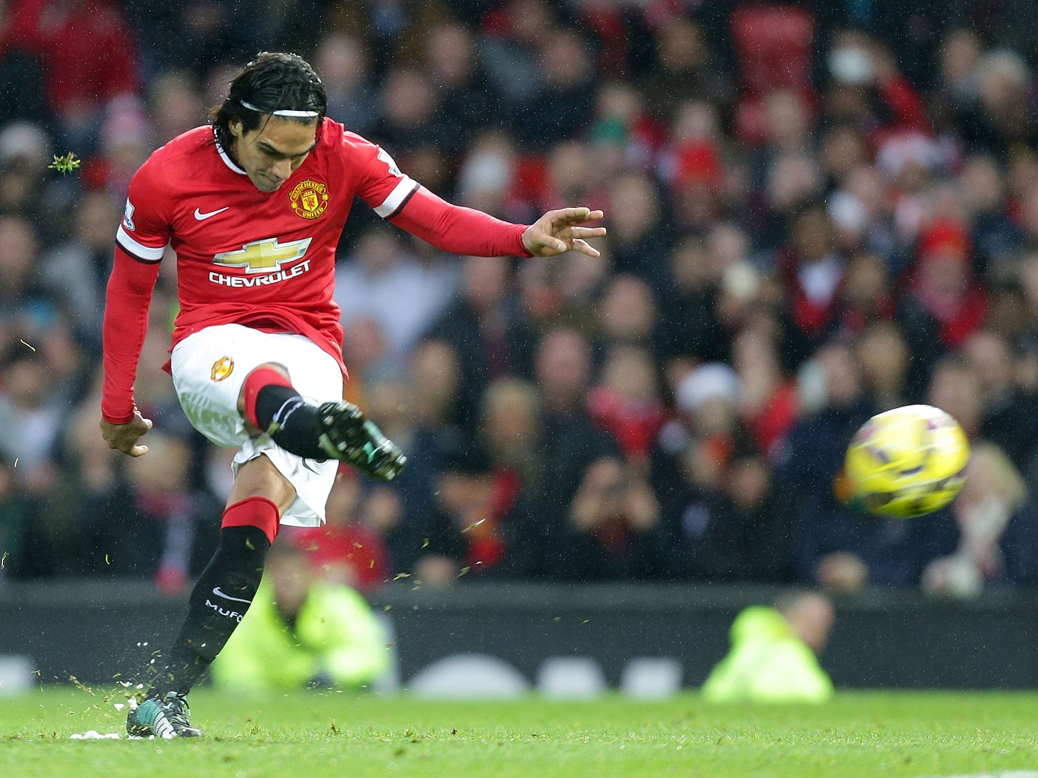 Radamel Falcao in United's current Nike strip