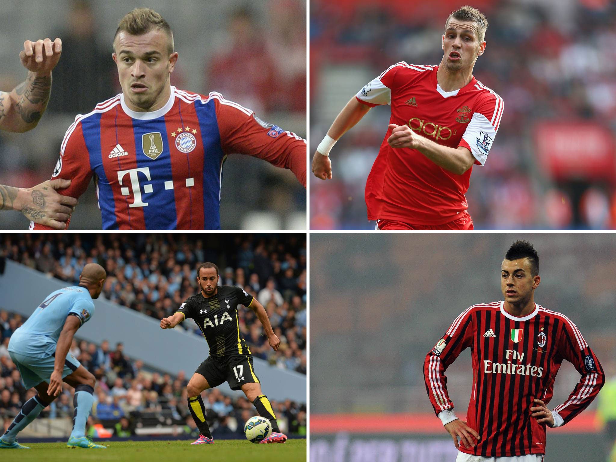 Xherdan Shaqiri, Morgan Schneiderlin, Andros Townsend and Stephan El Shaawary