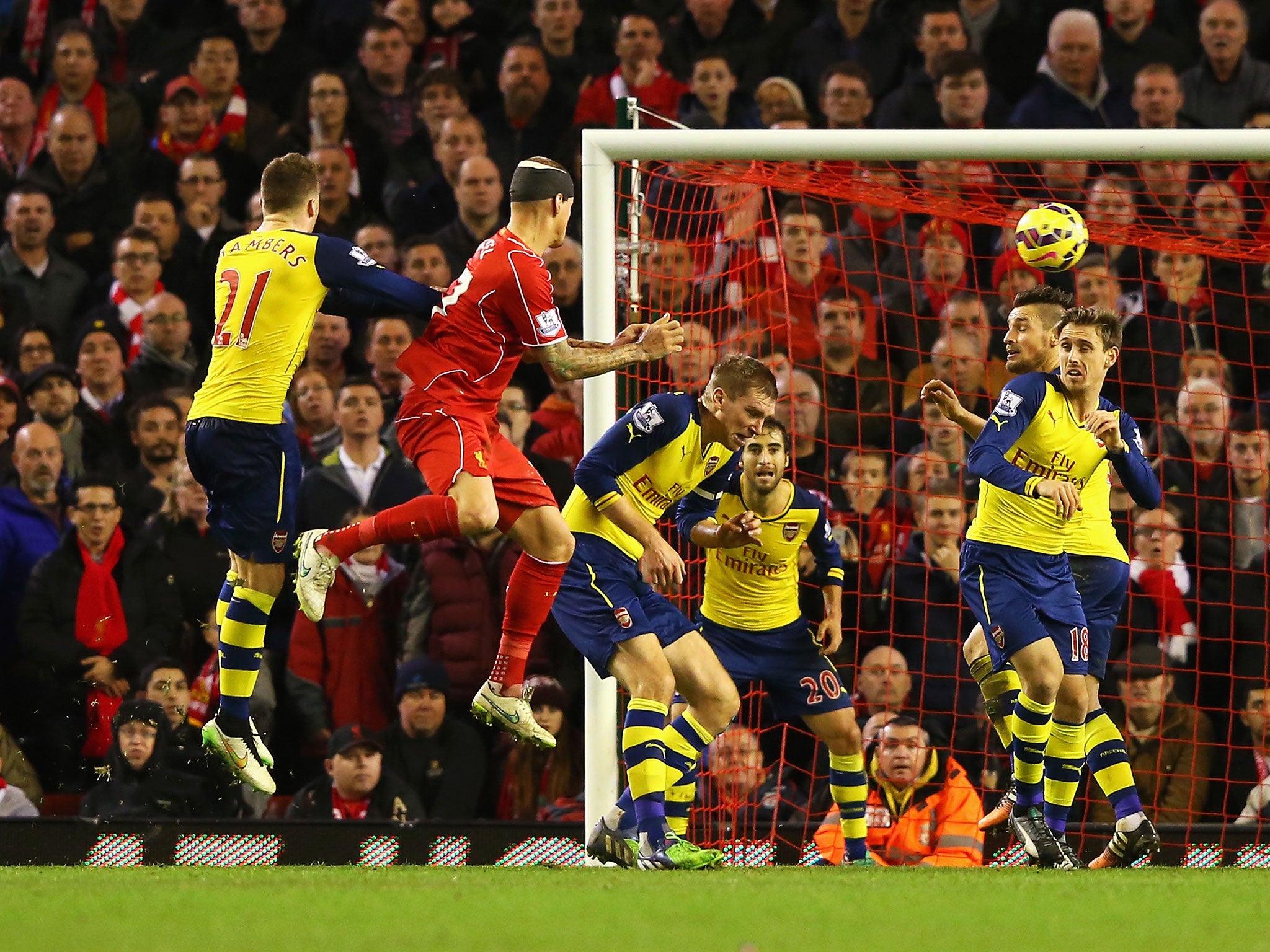 Martin Skrtel heads in the dramatic equaliser