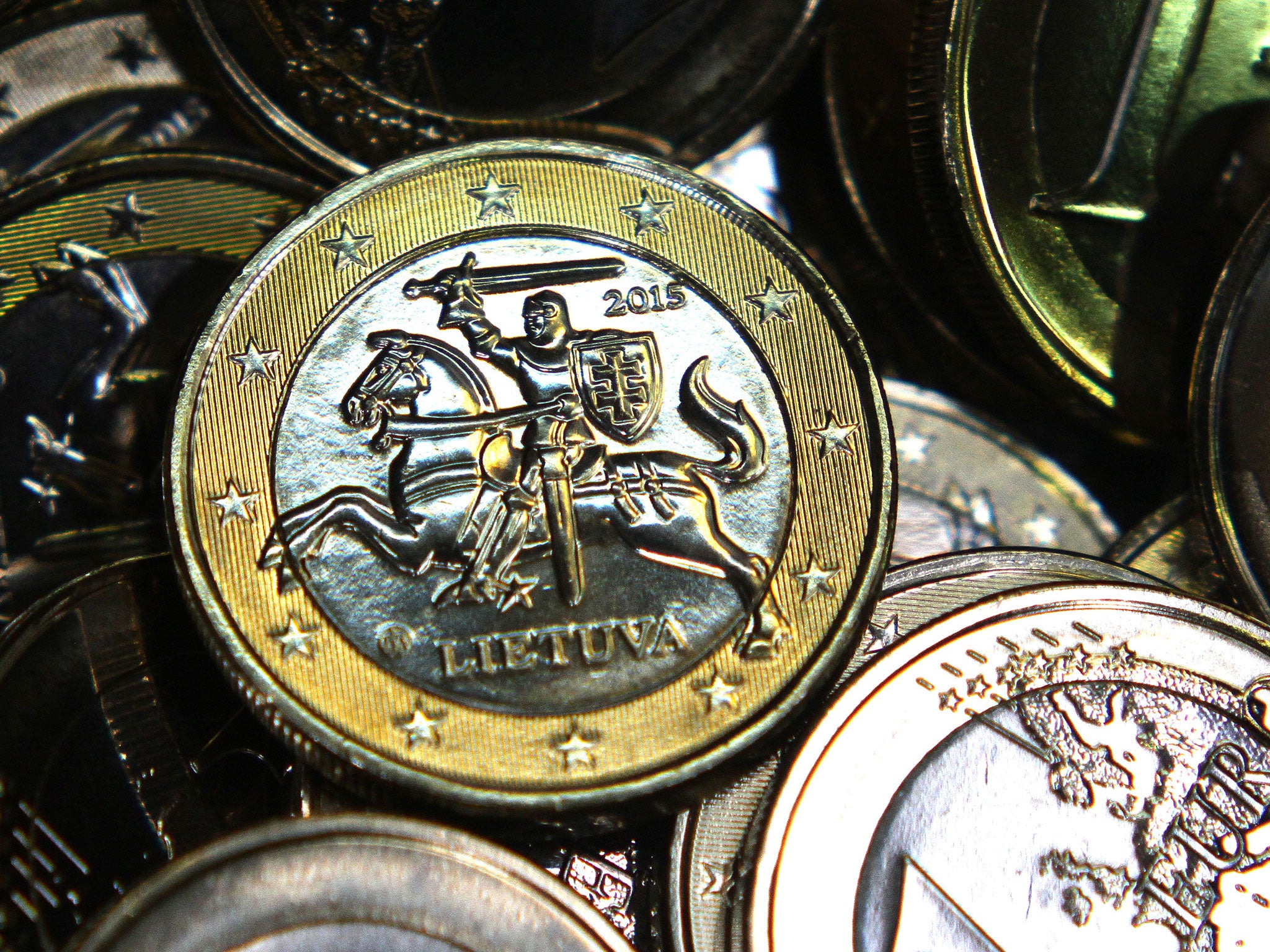 A Lithuanian one euro coin (Getty/AFP)