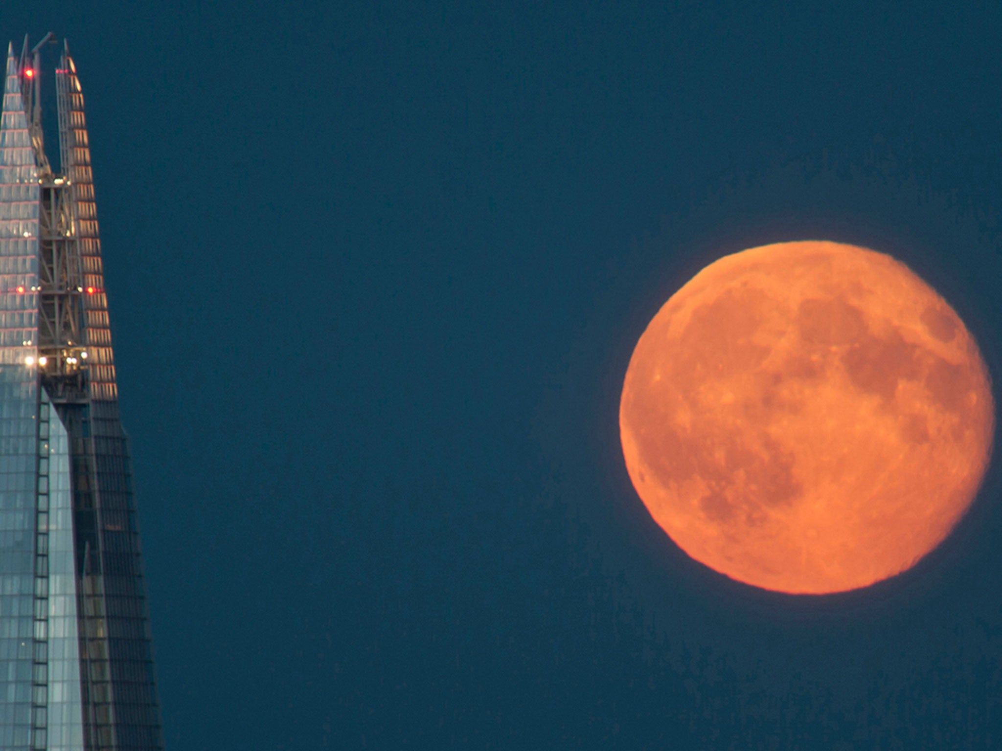 Last year's Supermoon seen next to the Shard