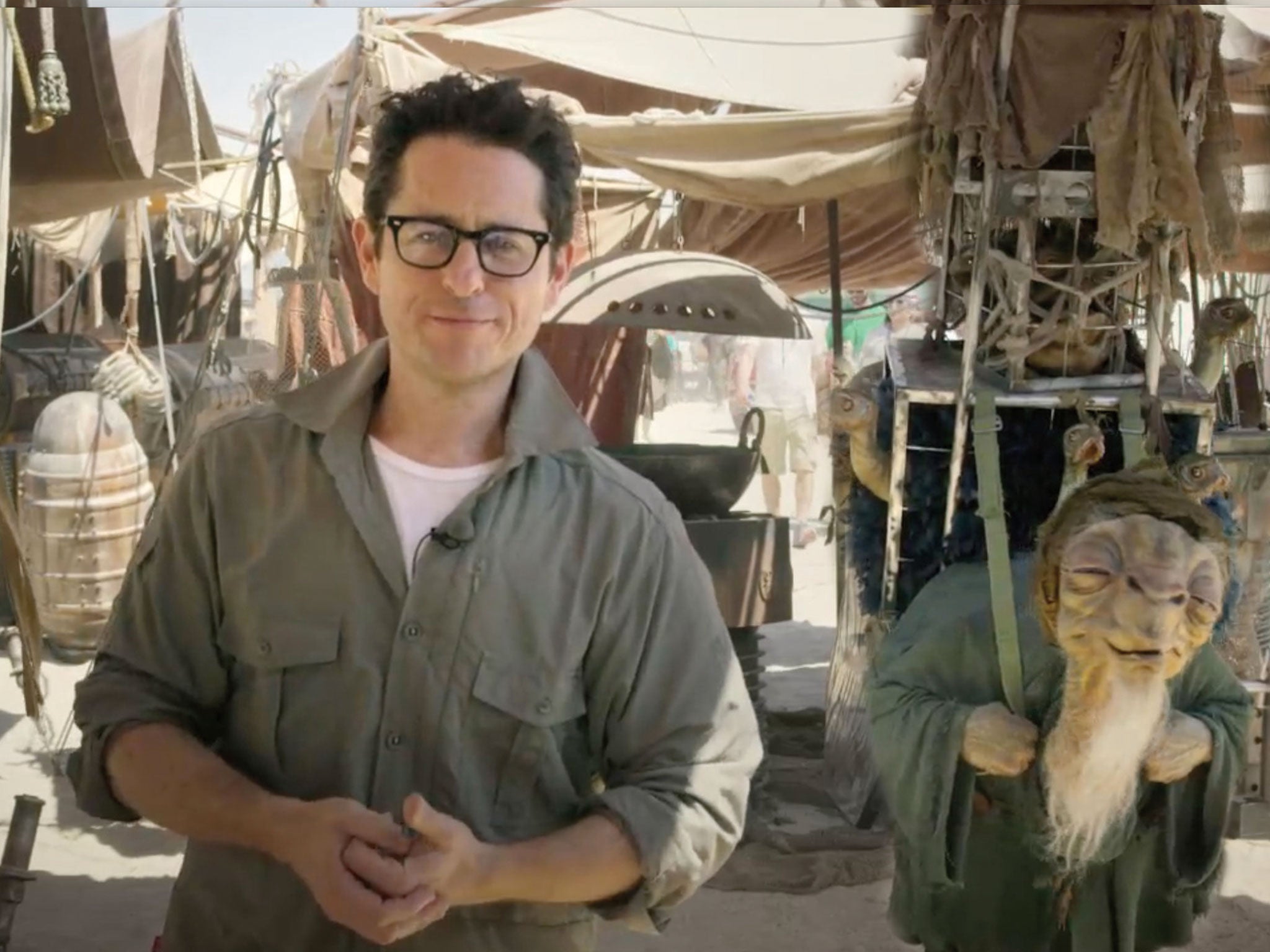 JJ Abrams on the set of Star Wars: The Force Awakens, which was filmed in Pinewood Studios