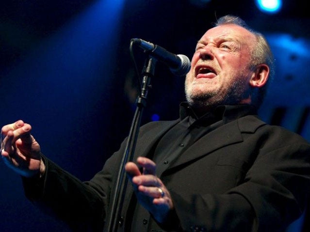 Joe Cocker performing on the Stravinski hall stage during the Montreux Jazz Festival, in Montreux, Switzerland in 2002