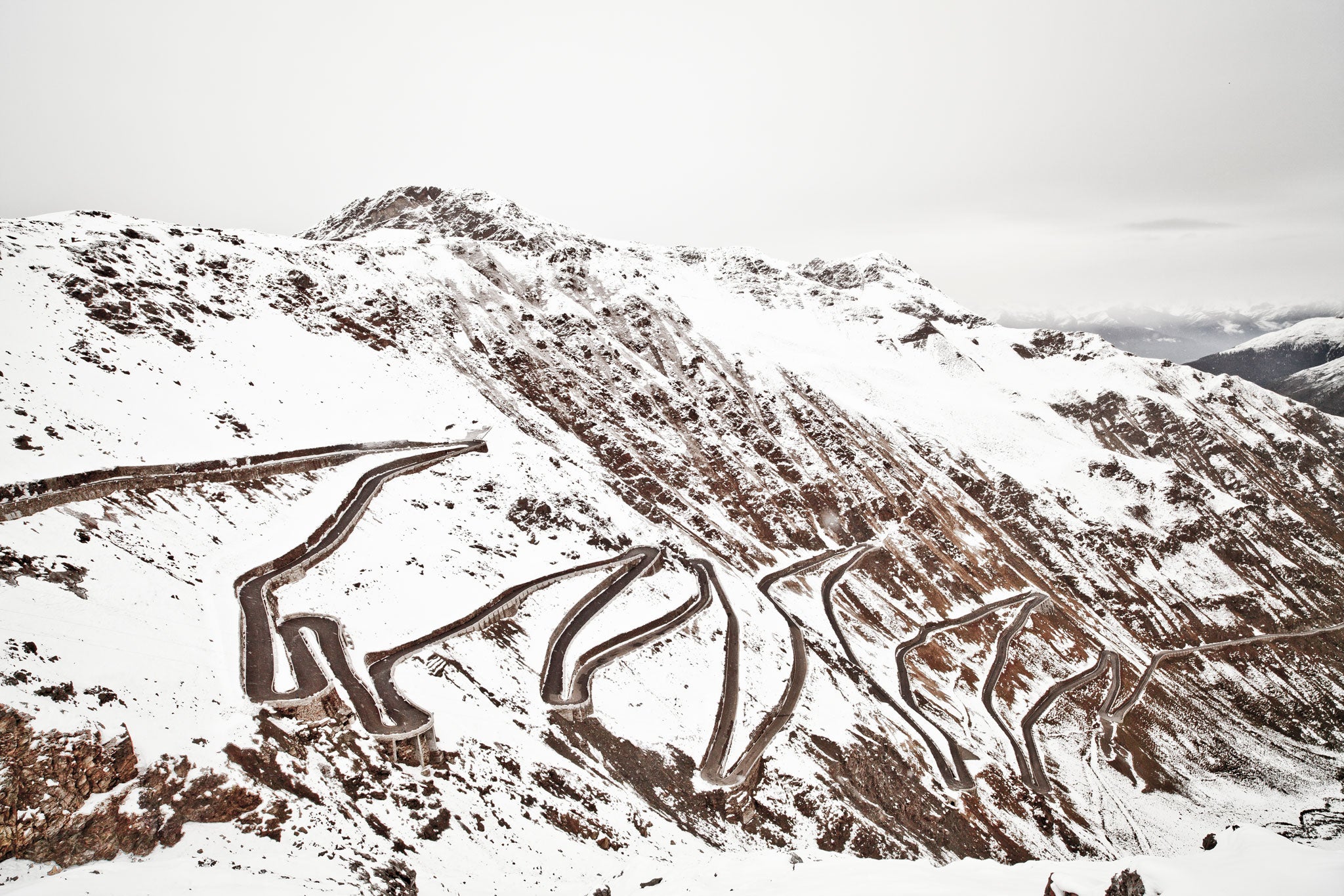 Bogner shot this image in October 2010 at the Stelvio Pass in northern Italy near the Swiss border, the highest paved pass in the eastern Alps - picked by the Top Gear team in 2007 as one of the nicest roads to drive on in the world