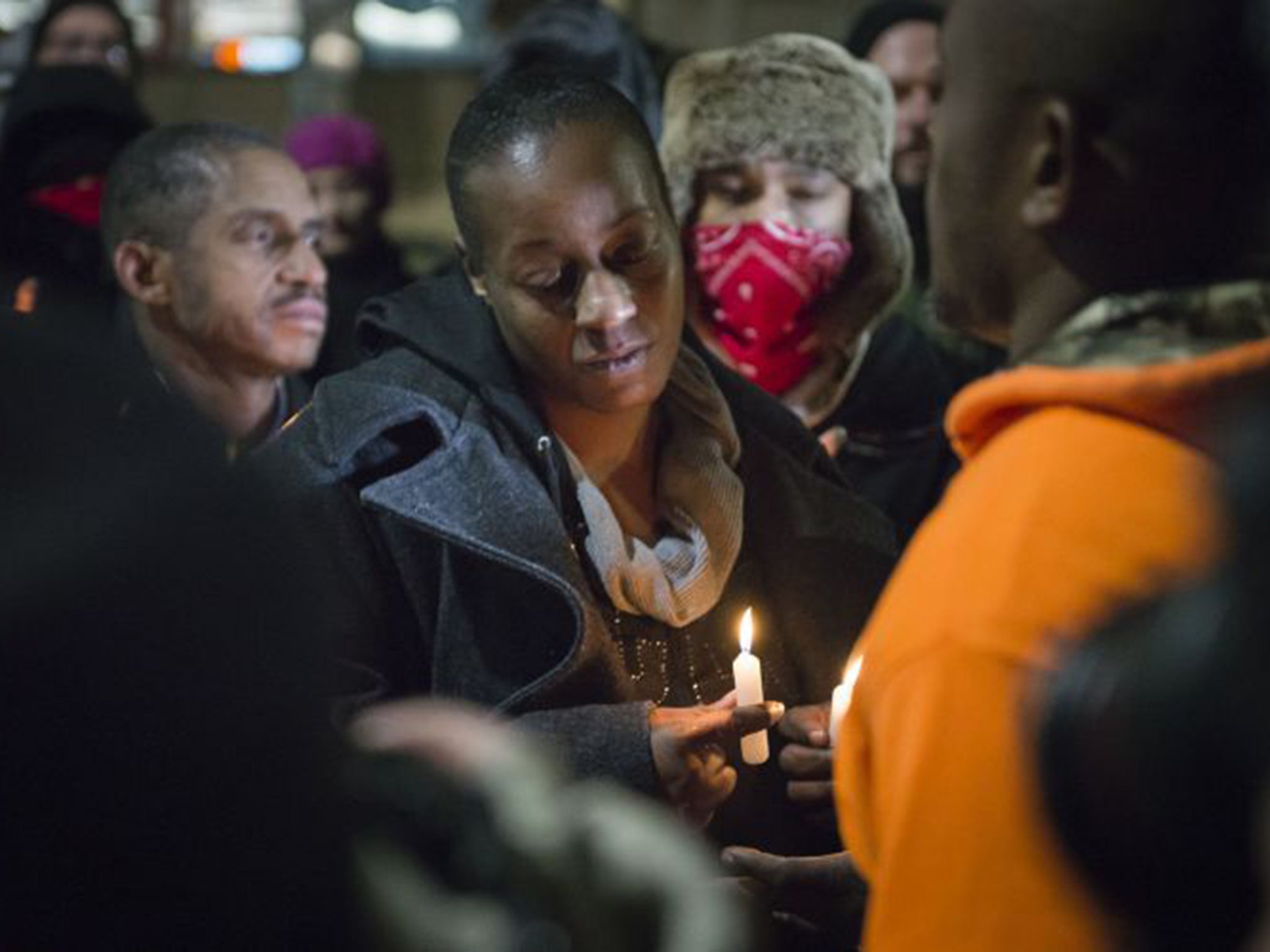 Toni Martin-Green, whose son was killed, at a vigil