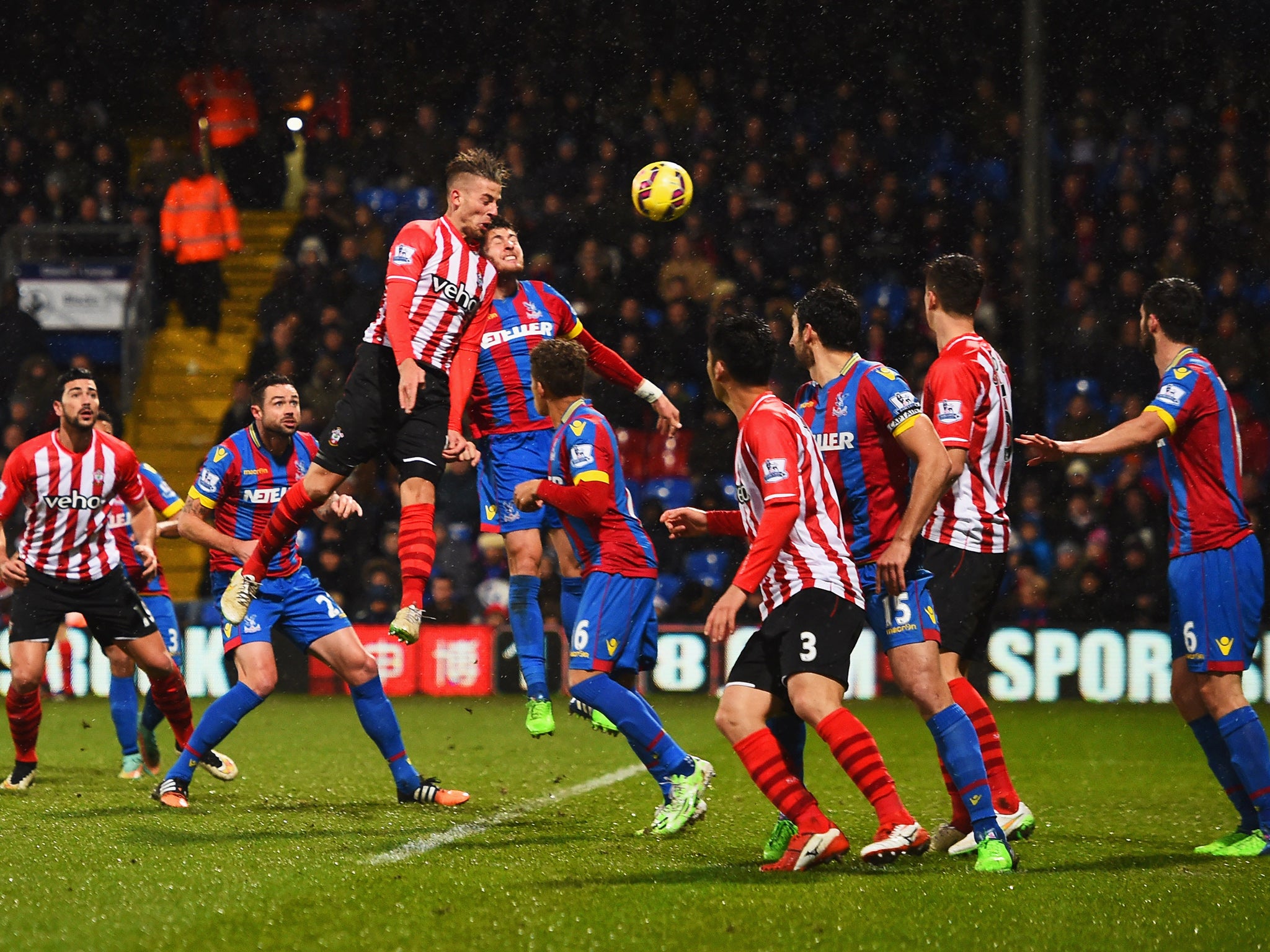 Toby Aldereiweld makes it three with a powerful header