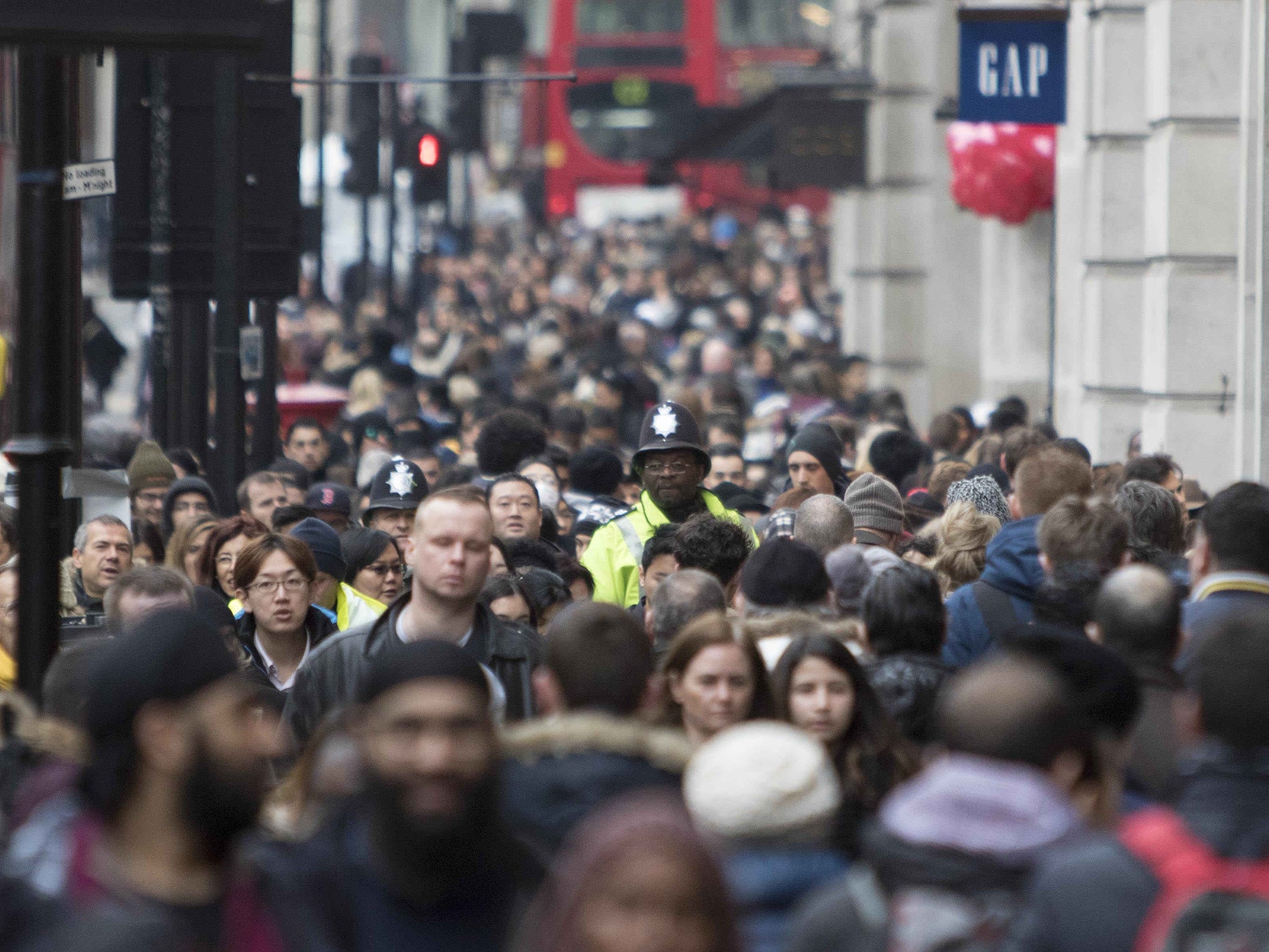 Shoppers flock to Regent Street, central London, as they search for bargains during the Boxing Day sales