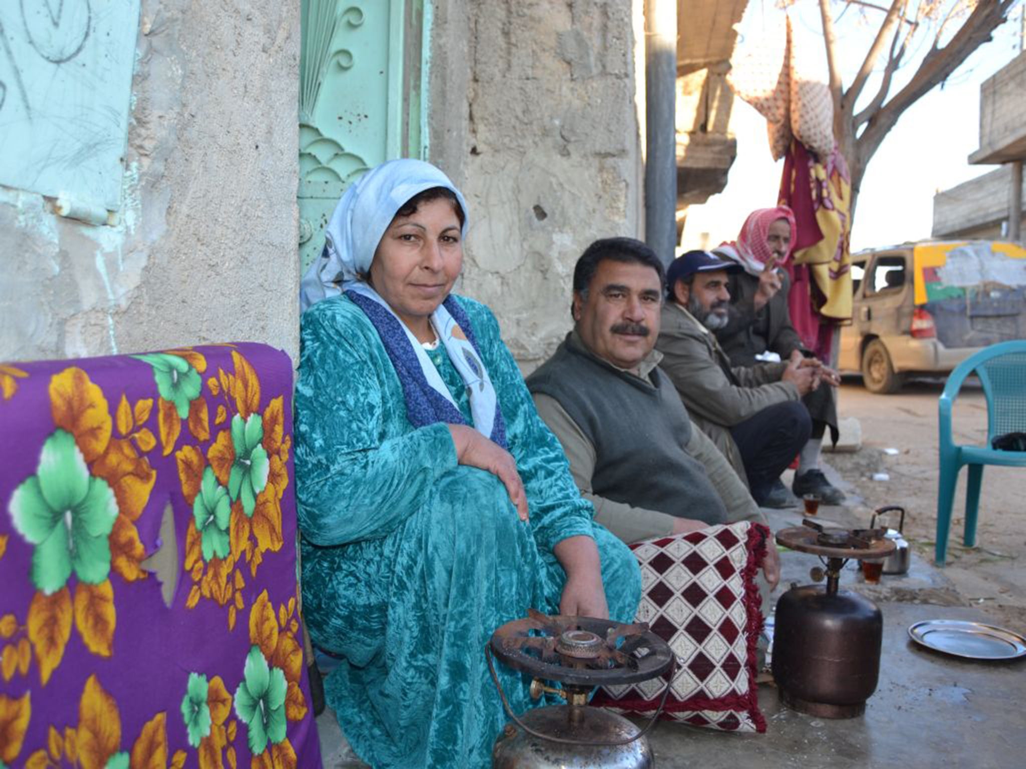 Mahmoud Salih and his wife, Khadija Yusef, left, who refuse to leave