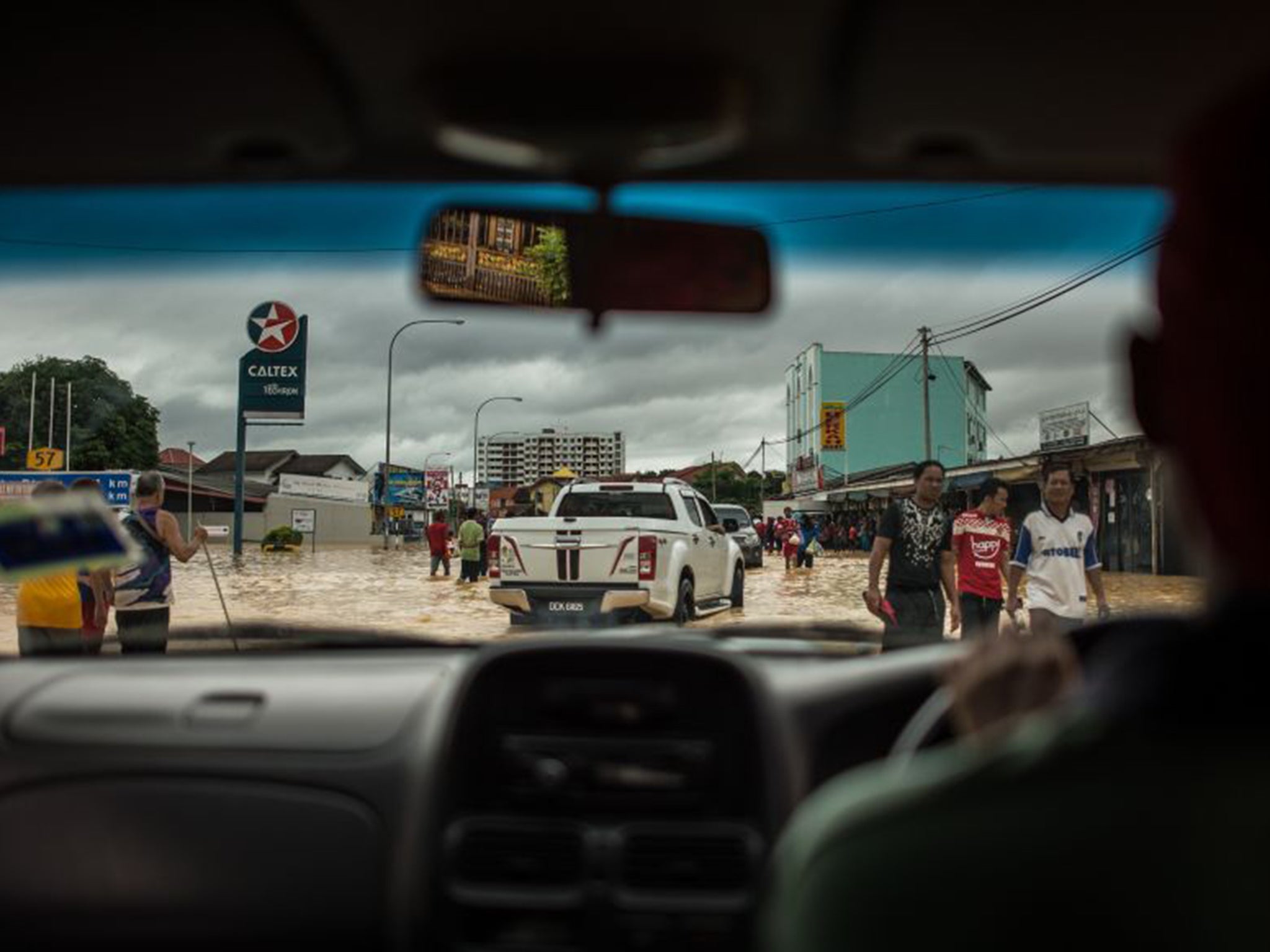 Flooded streets in Kelantan state, Malaysia, on Saturday