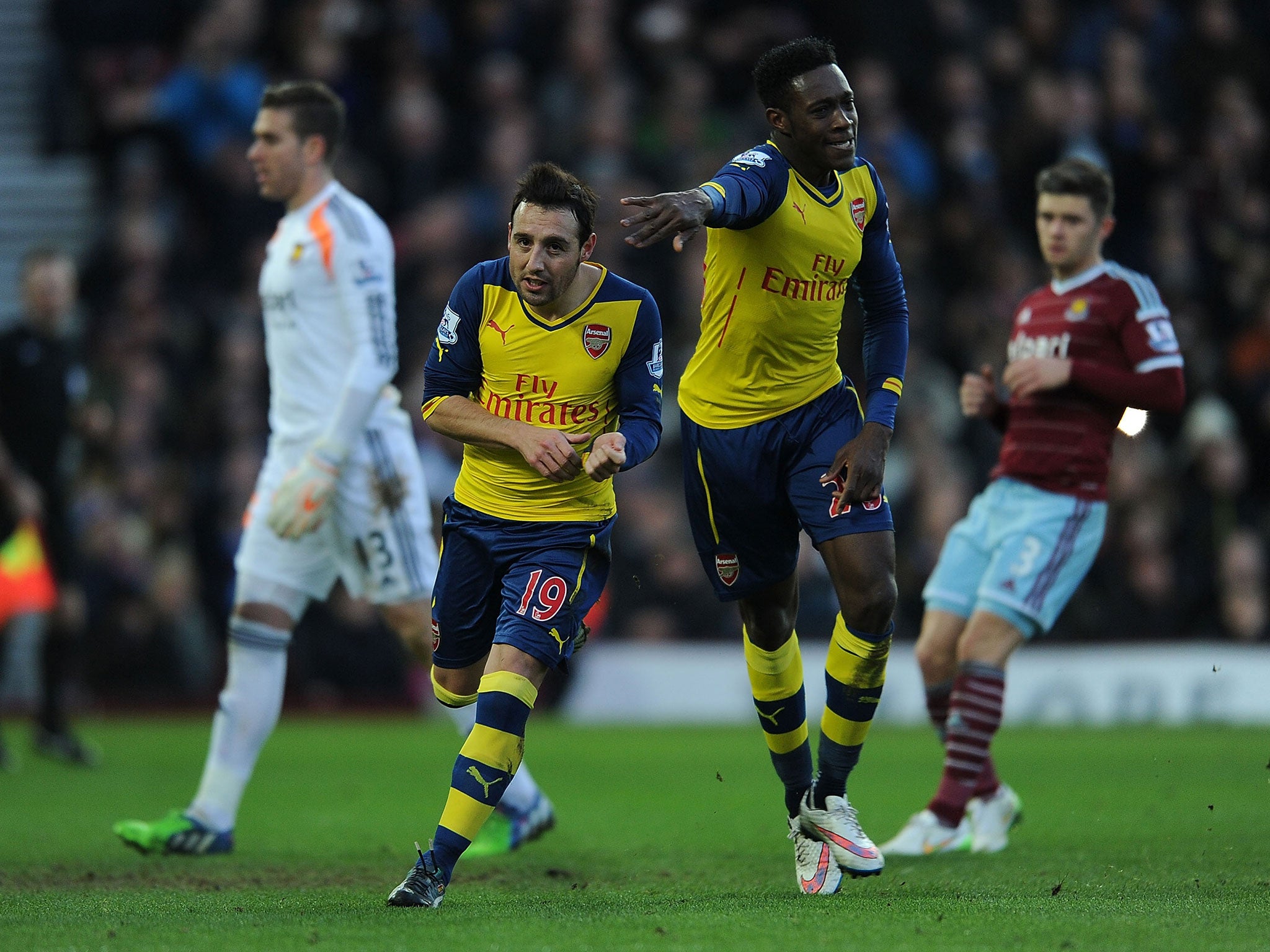 Danny Welbeck celebrates Arsenal's second