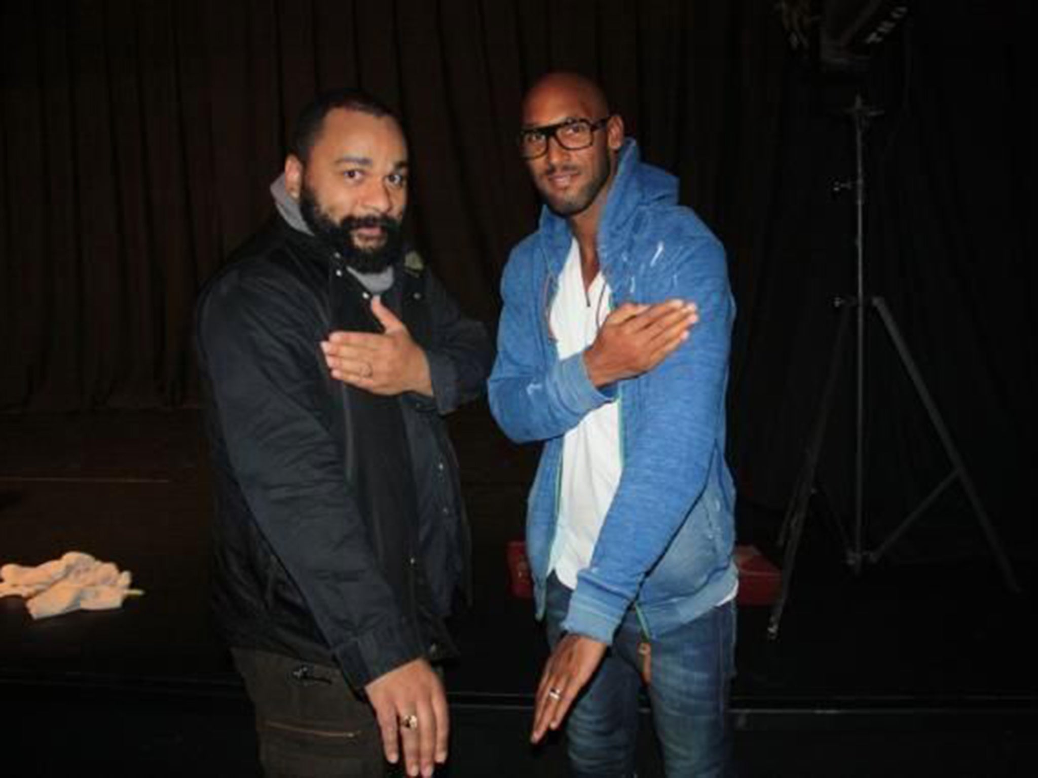 Dieudonné and the footballer Nicolas Anelka perform the quenelle