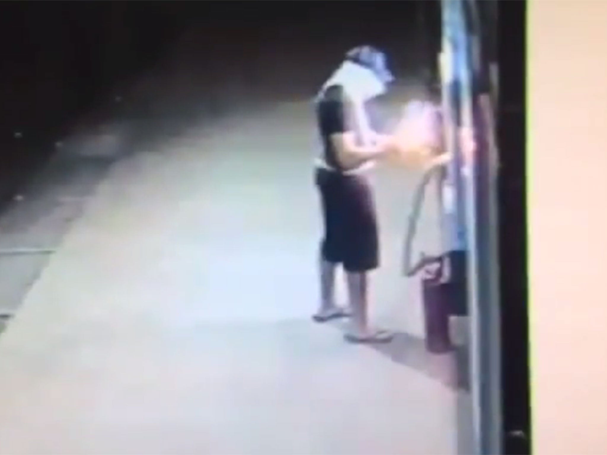 Apparent thief blown away by cash machine explosion.