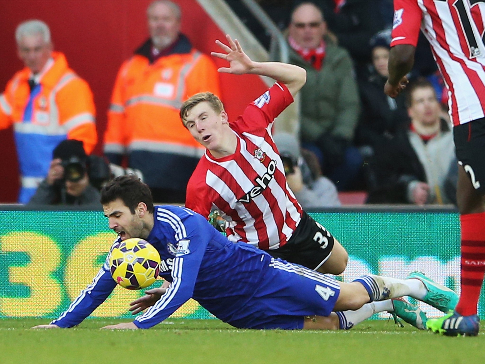 Fabregas was wrongly booked for diving against Southampton on Sunday