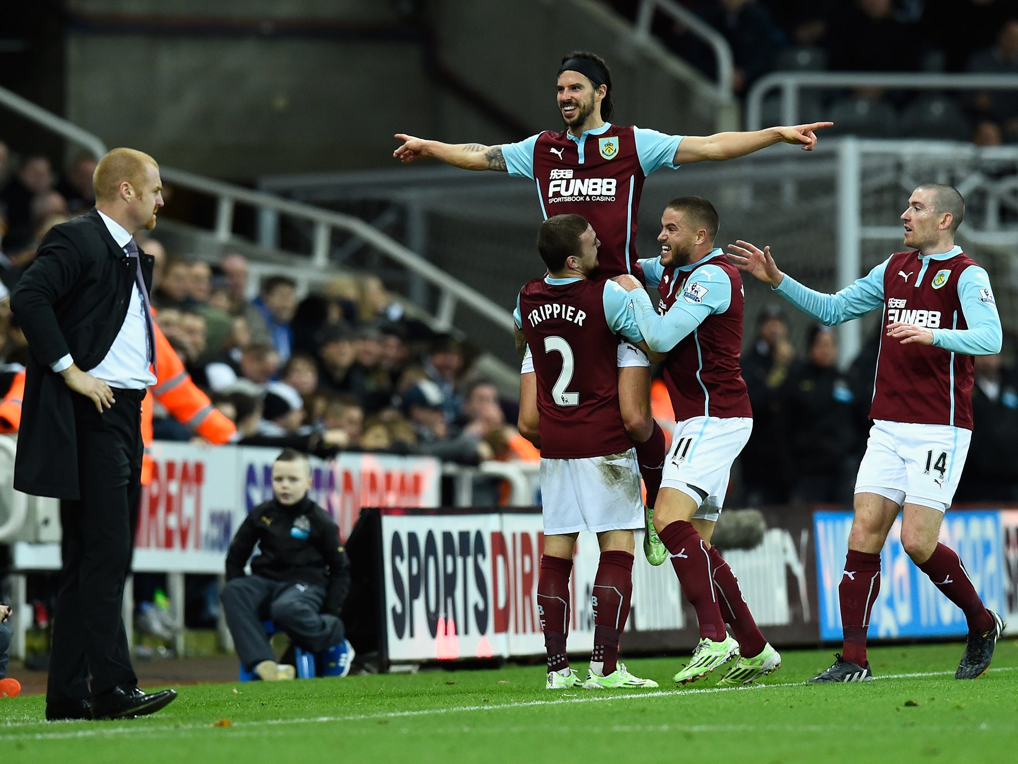 George Boyd celebrates his equaliser against Newcastle