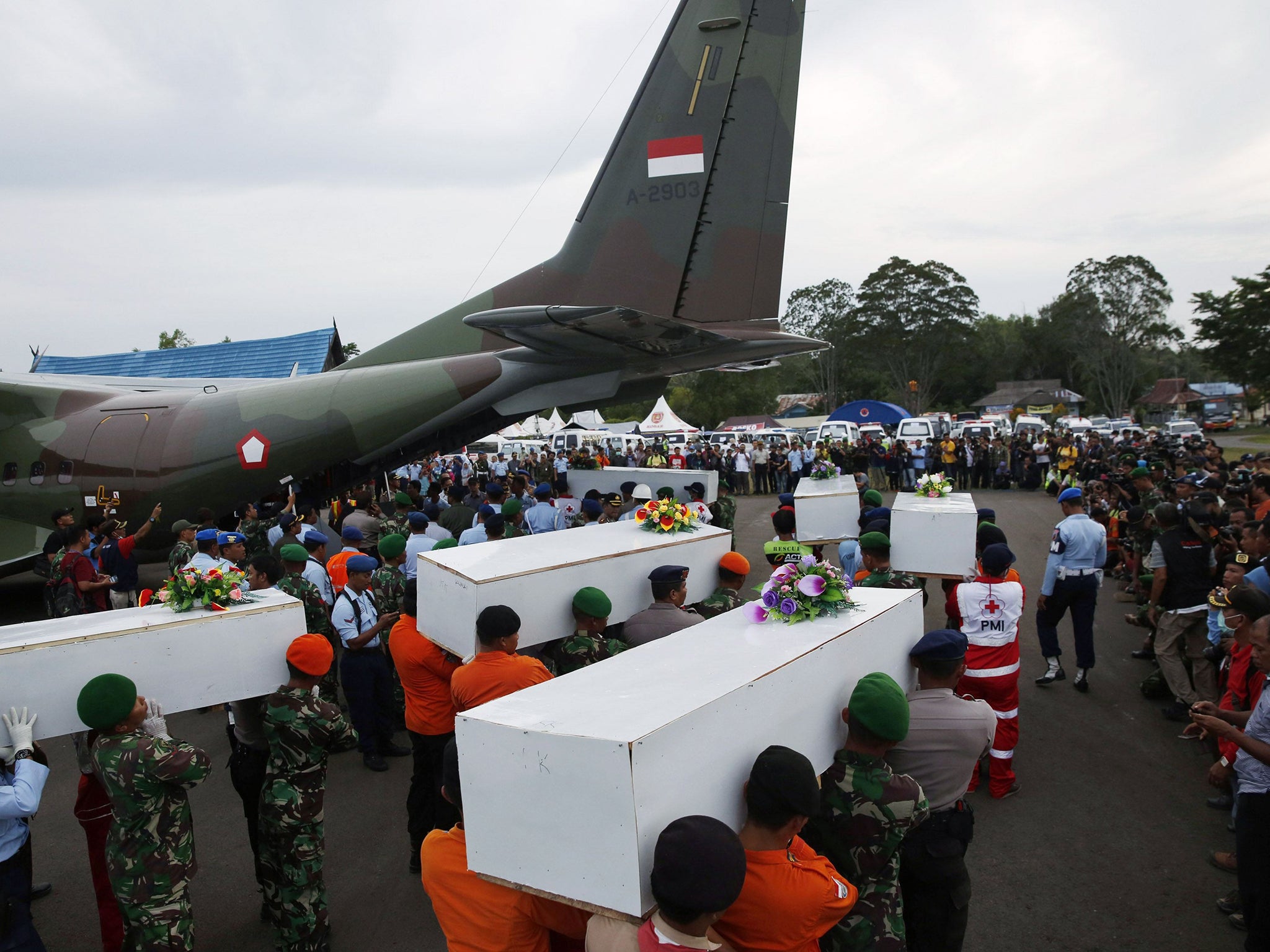 The remains of passengers on their way to Surabaya