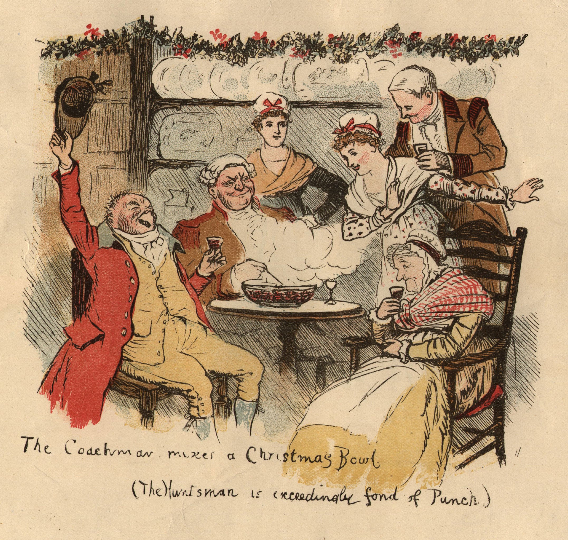 In around 1800, the Christmas custom of wassailing saw drinkers move from house to house, revelling and singing carols