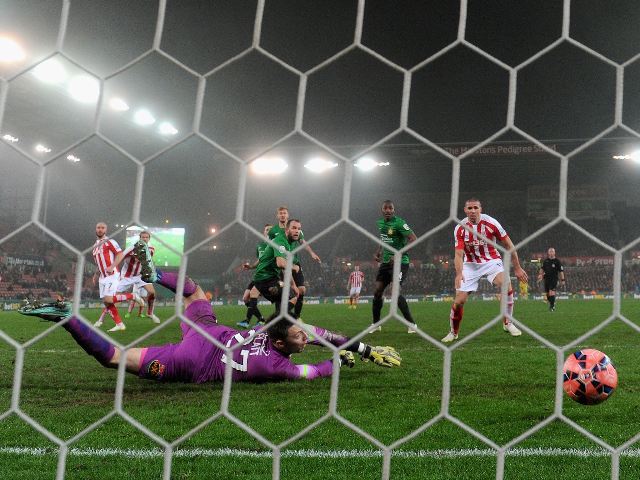Stephen Ireland (left) scores Stoke' crucial second