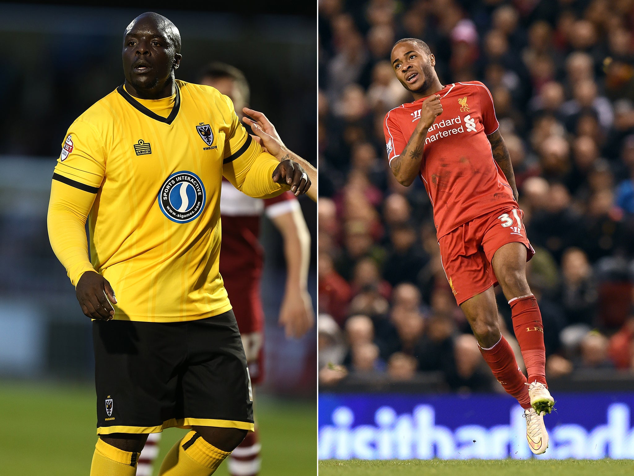 Adebayo Akinfenwa and Raheem Sterling