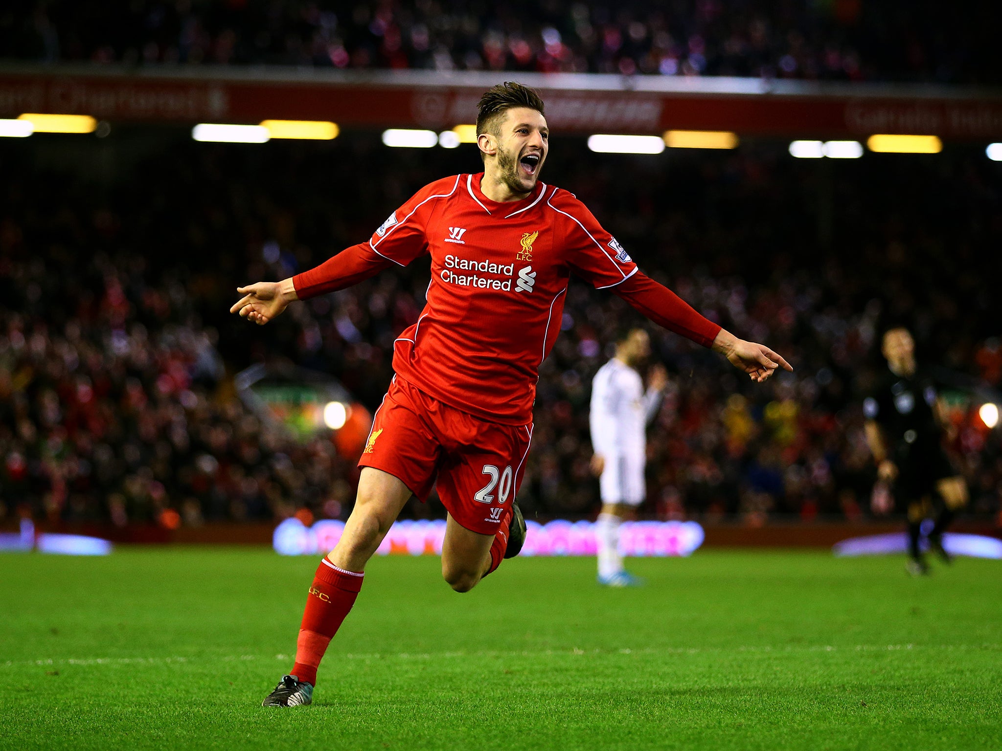 Liverpool midfielder Adam Lallana