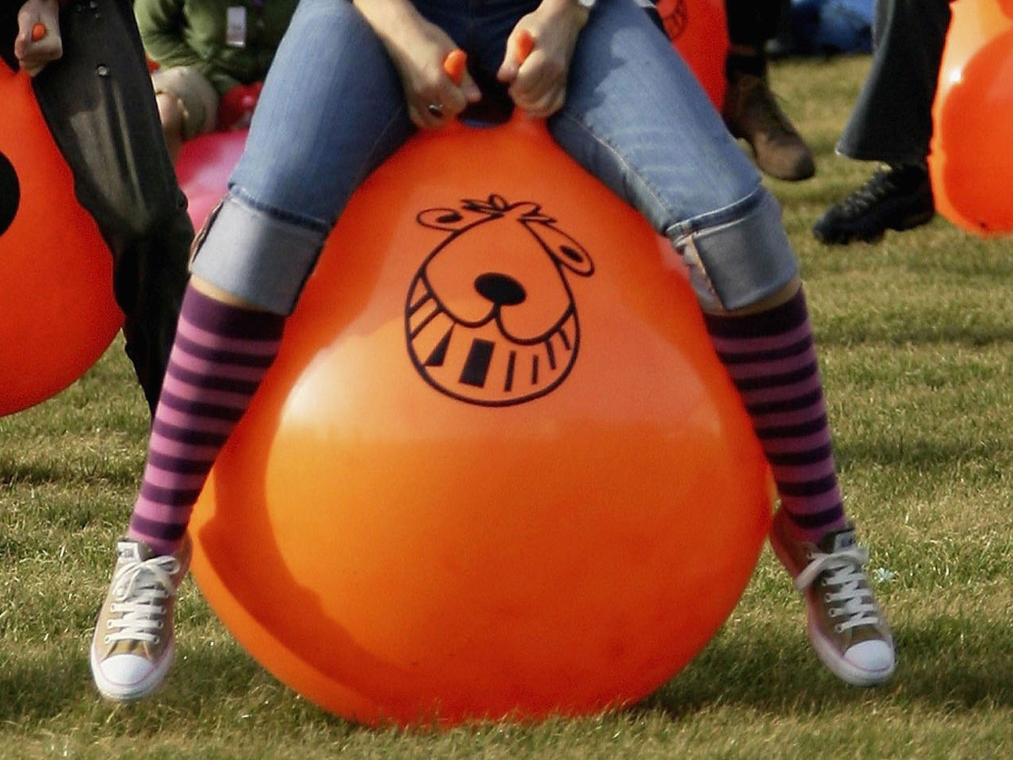 Police stopped the man for riding a space hopper down a dual carriageway in Dundee