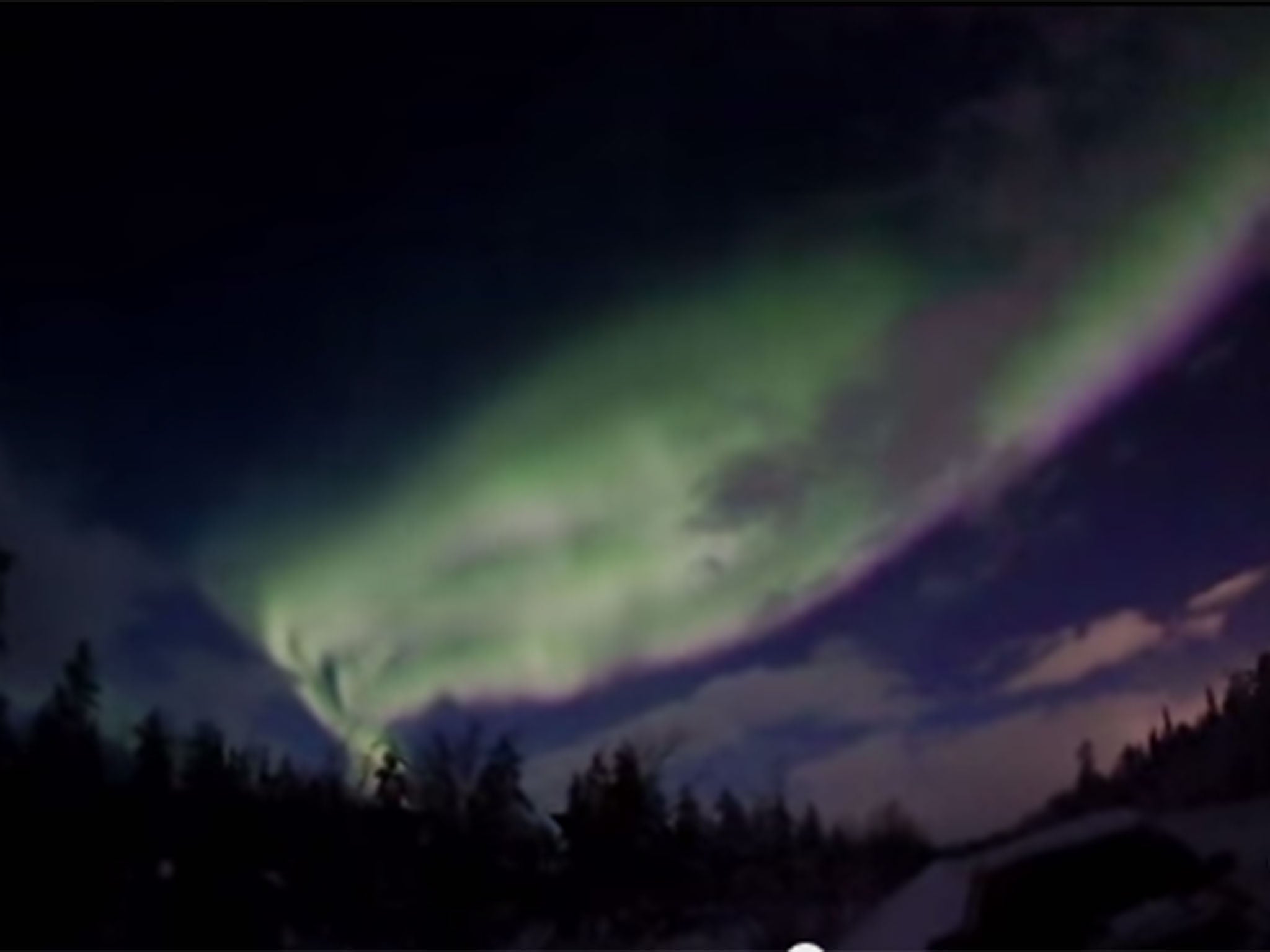 The footage was taken in the north-western region of Murmansk