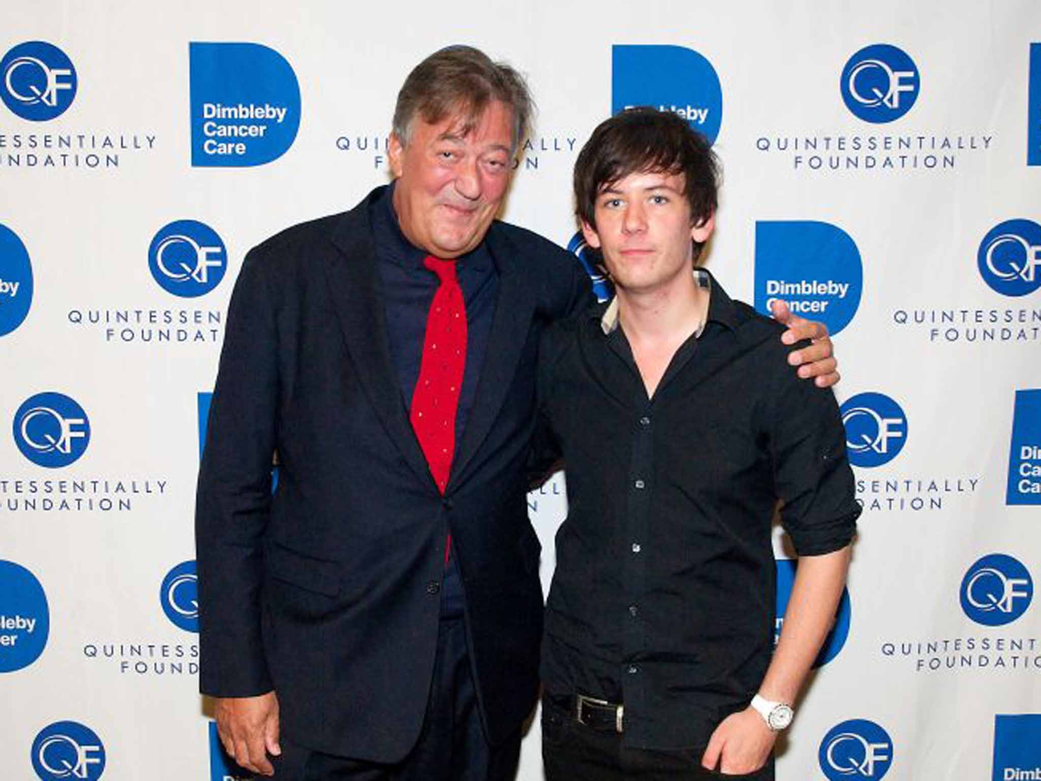 The happy couple: Stephen Fry and Elliott Spencer