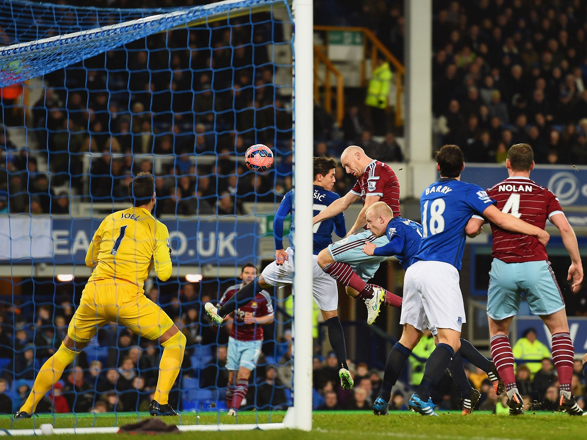 James Collins heads West Ham into the lead earlier this week