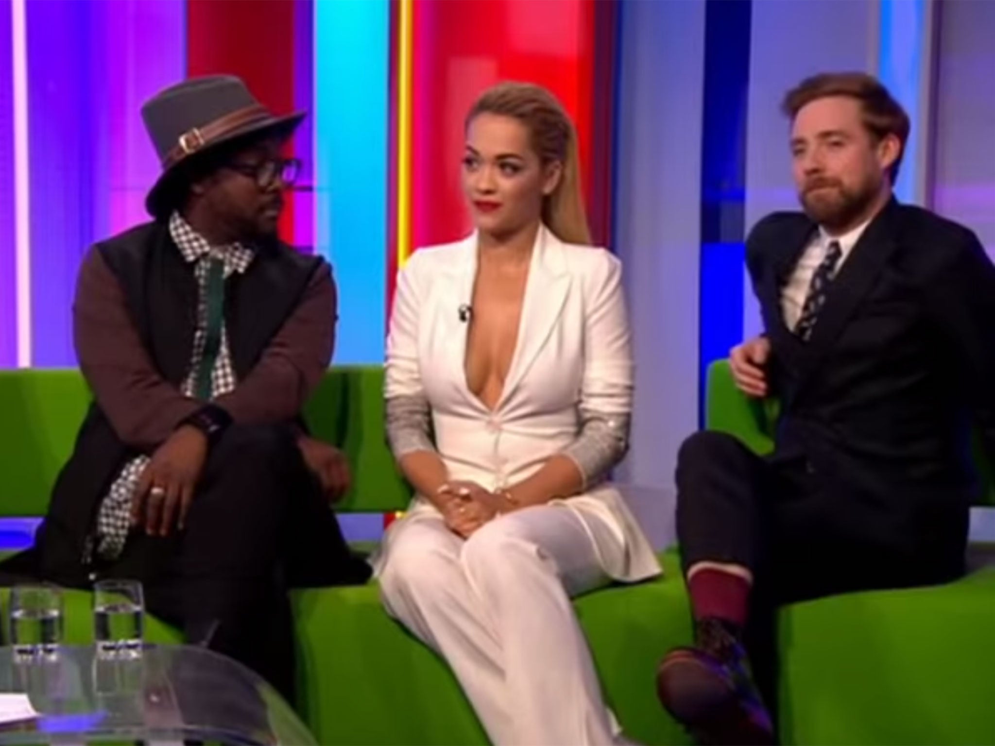 The Voice judges Will.i.am, Rita Ora and Ricky Wilson on The One Show