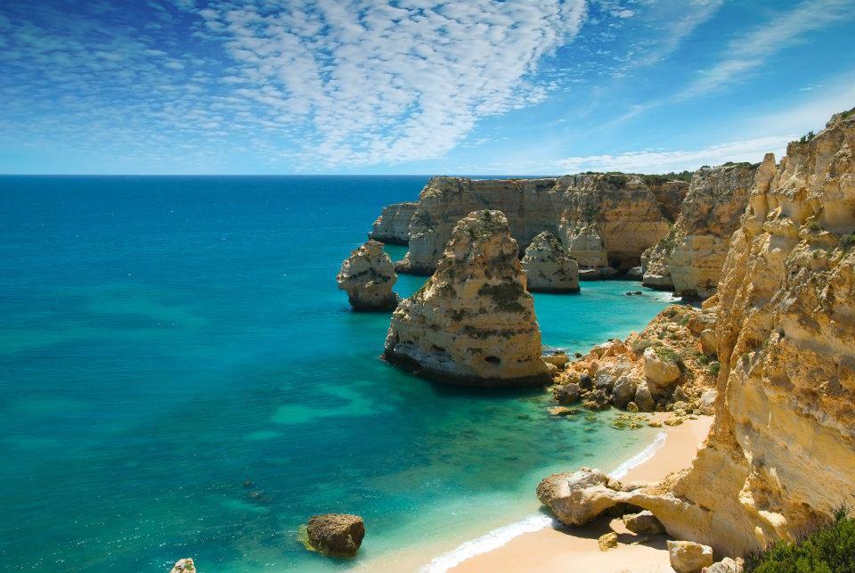 Praia da Marinha, a popular beach in Algarve