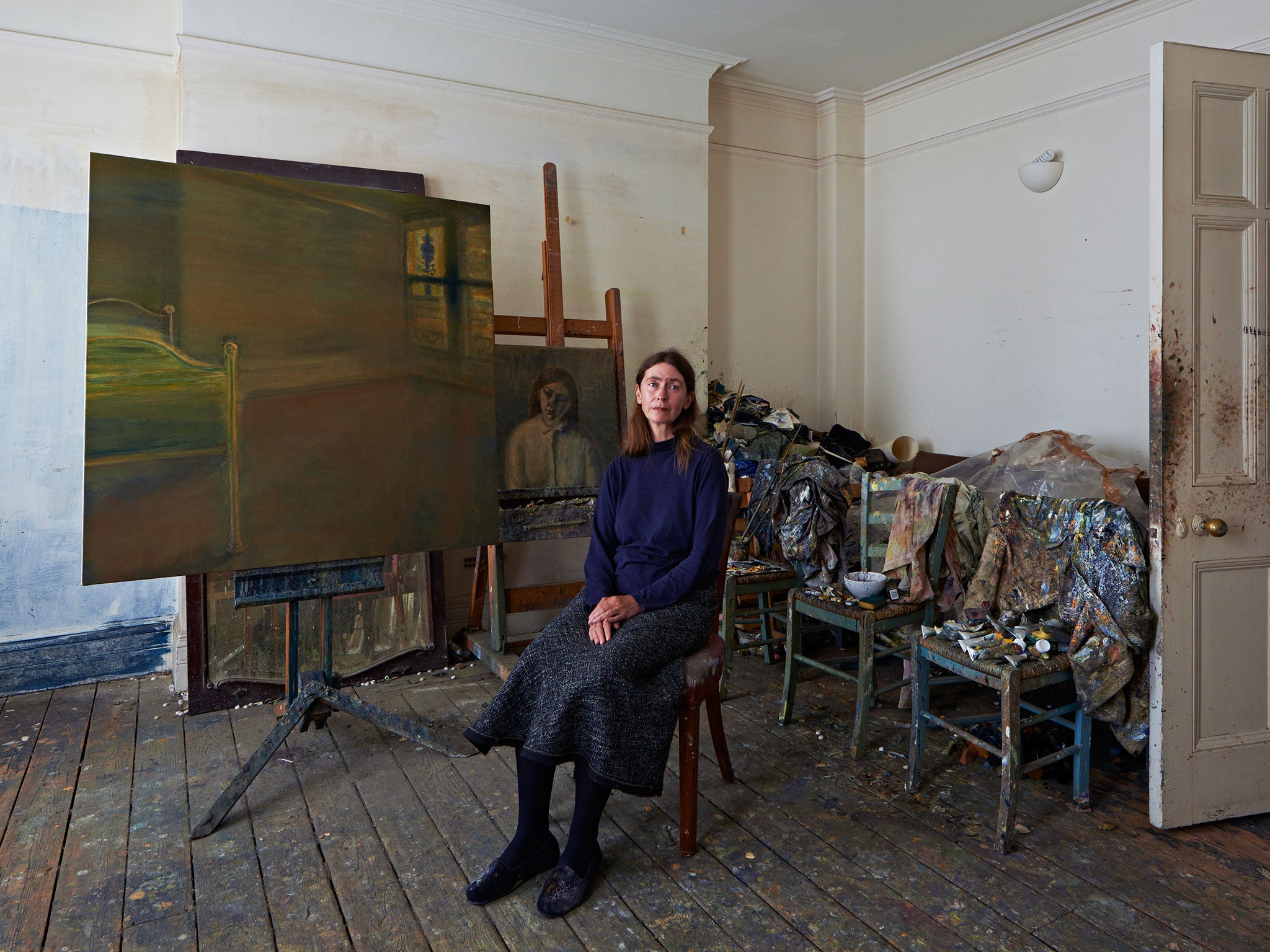 The artist Celia Paul in her Bloomsbury studio