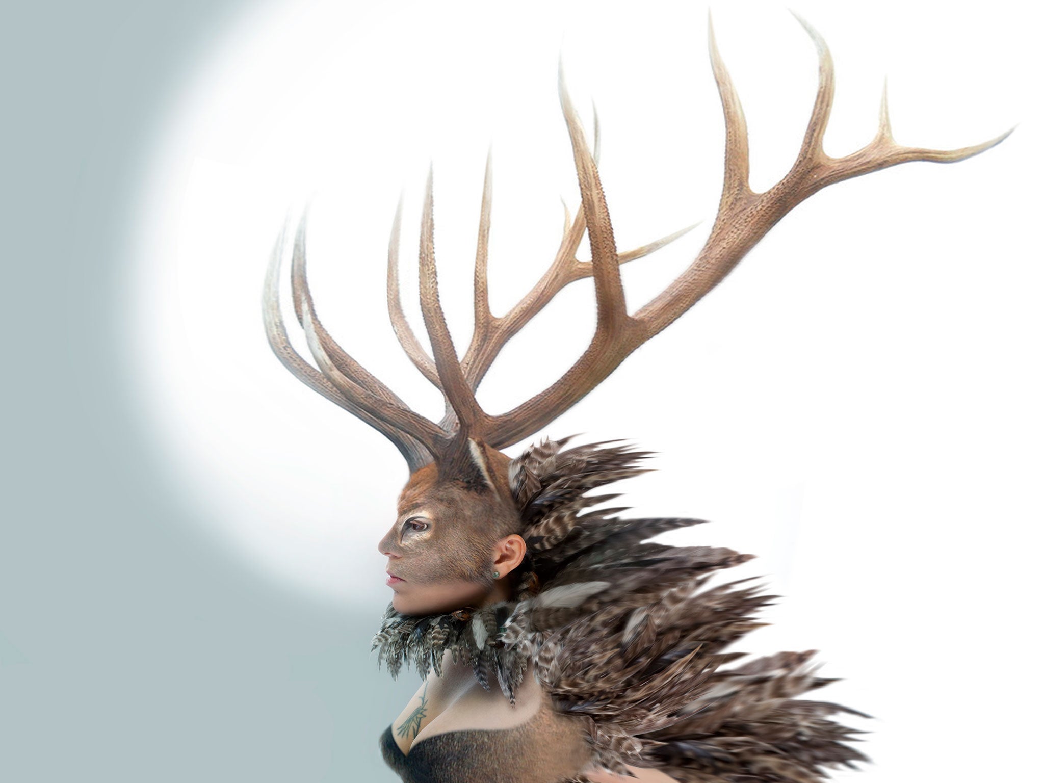 Throat-singer Tanya Tagaq in animal guise