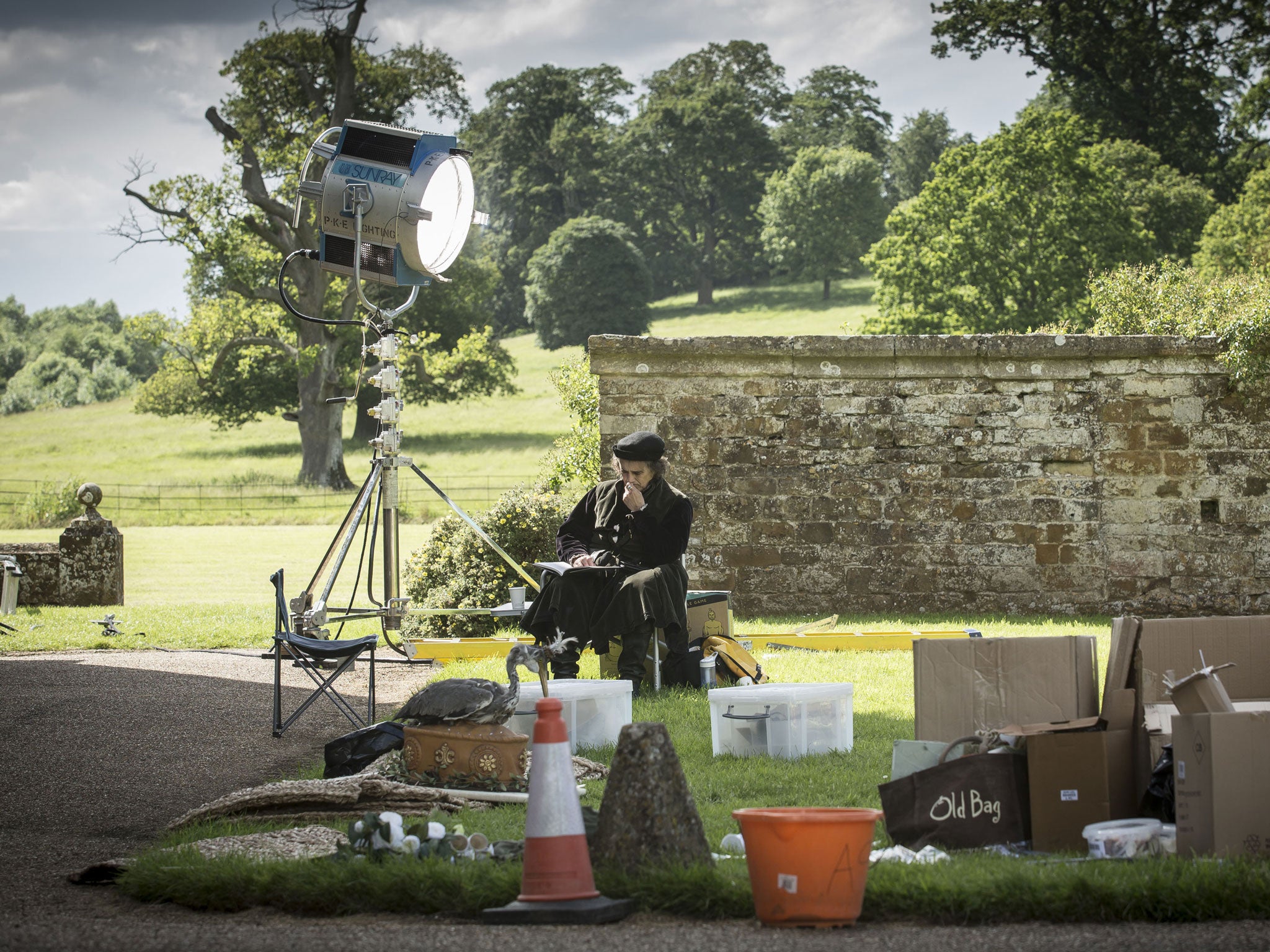 Mark Rylance takes a break from filming