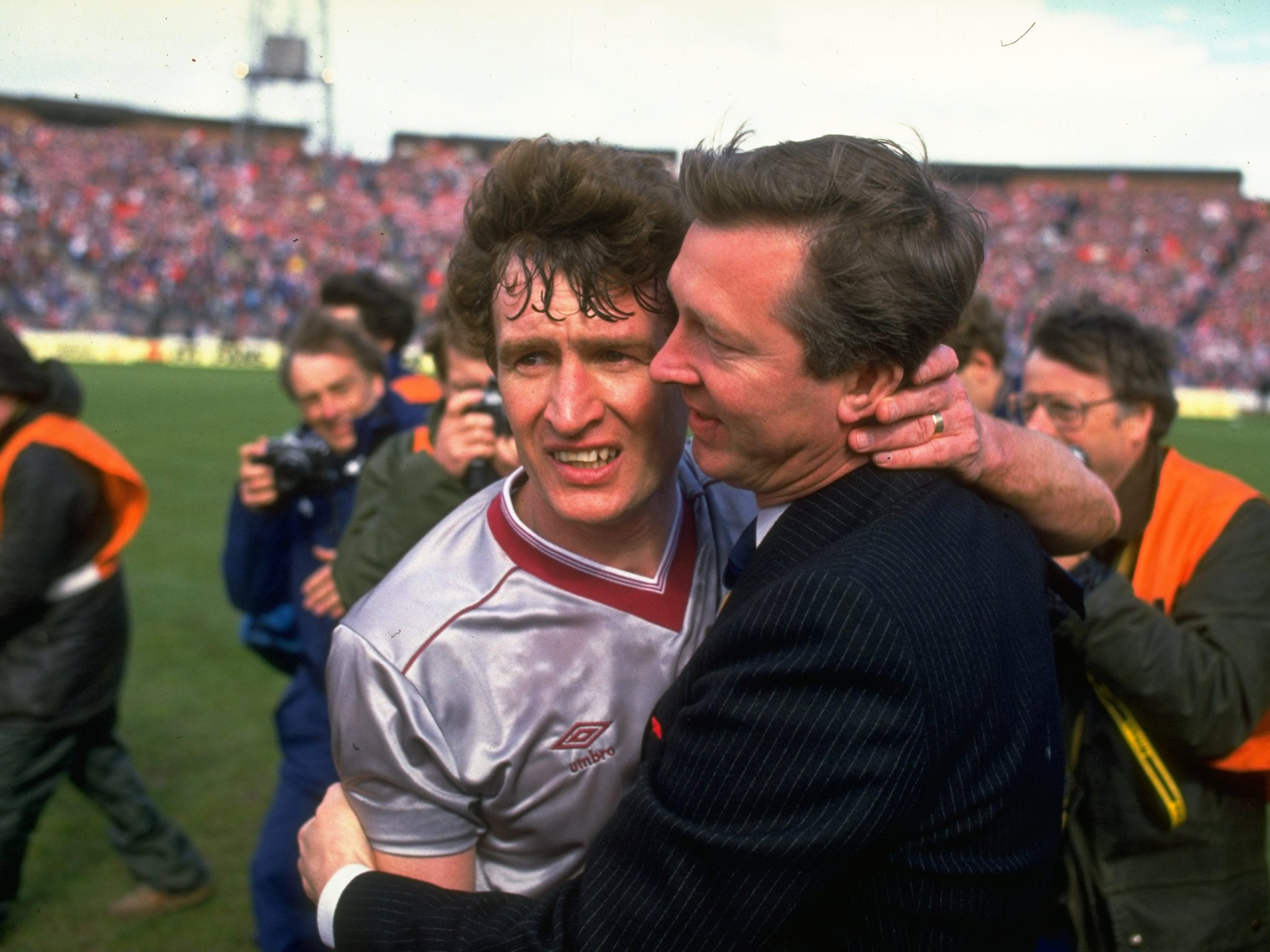 Alex Ferguson (right) led Aberdeen to three league titles in his eight years at Pittodrie Getty Images