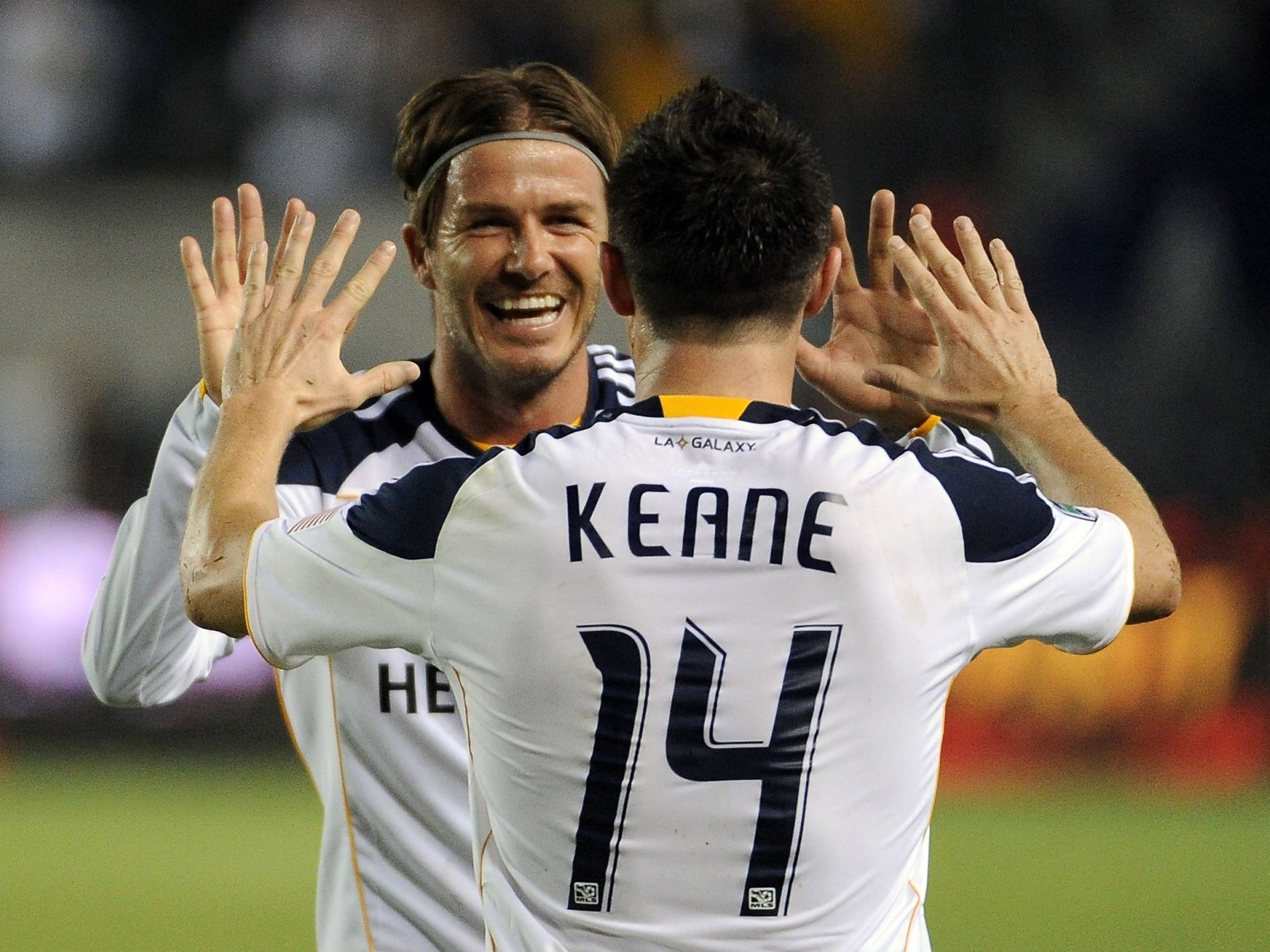 Los Angeles Galaxy were also the destination for Premier League exports Robbie Keane and David Beckham (left)