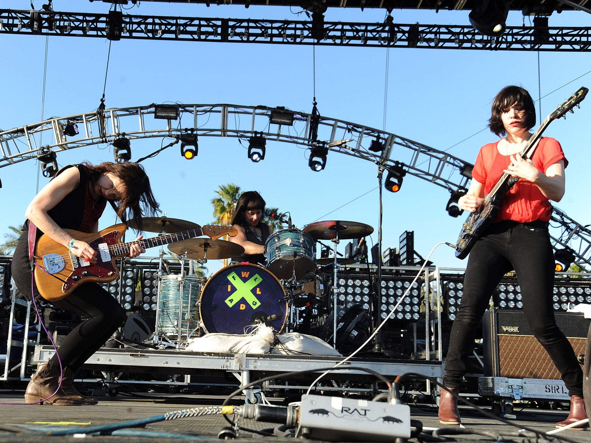 Sleater-Kinney on stage in 2012