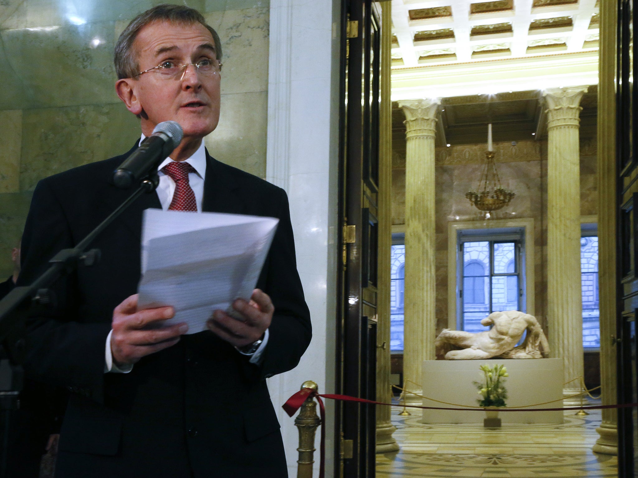 British Museum director Neil MacGregor speaks at the opening of the exhibition on Greek art last year