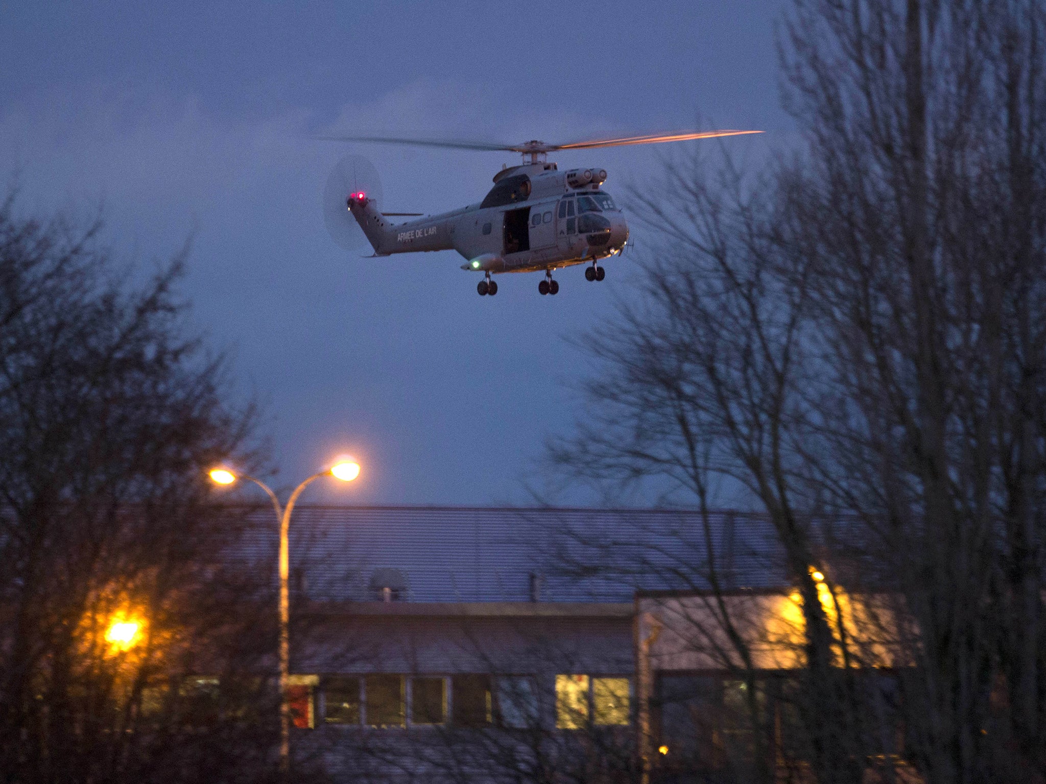 The operation involved several police helicopters with roads around the town blocked