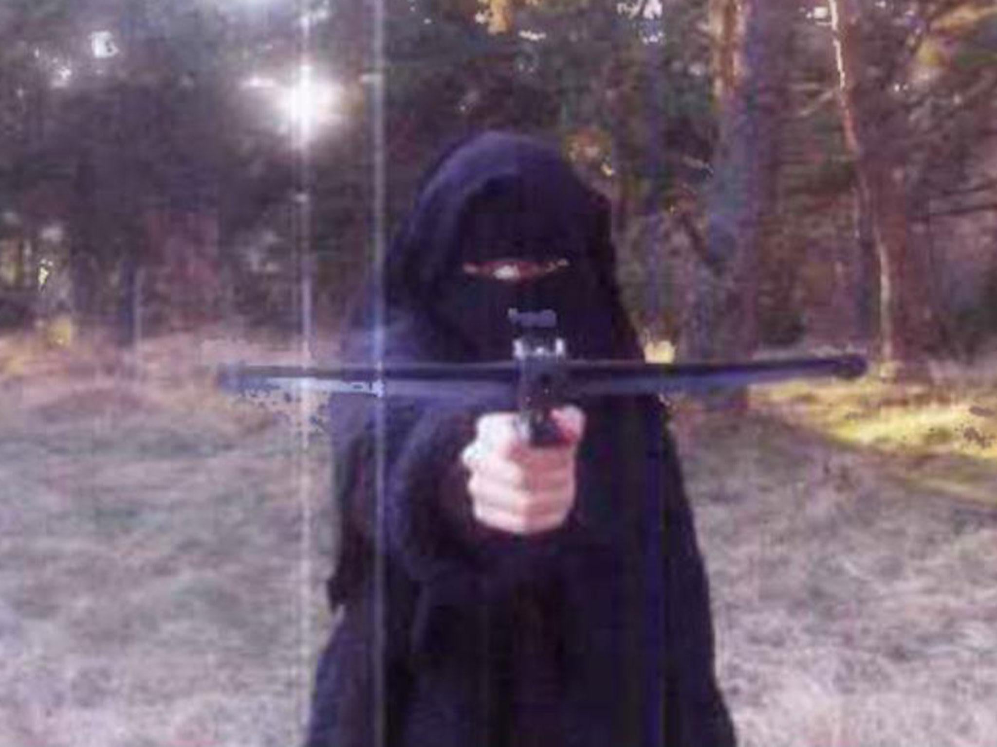 Hayat Boumeddiene in 2010 while she claimed to have crossbow training with Amedy Coulibaly