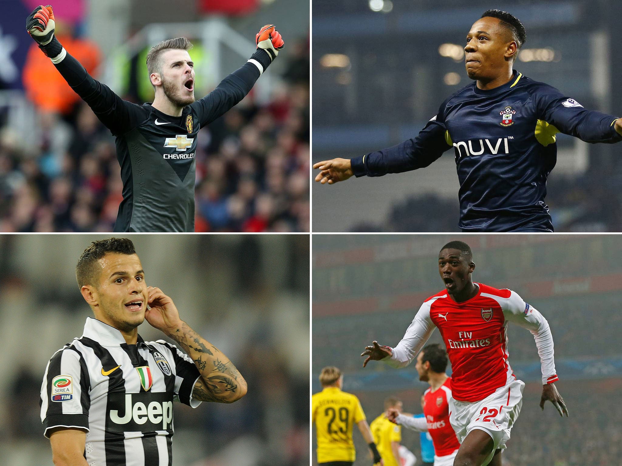 David De Gea, Nathanial Clyne, Sebastian Giovinco, Yaya Sanogo