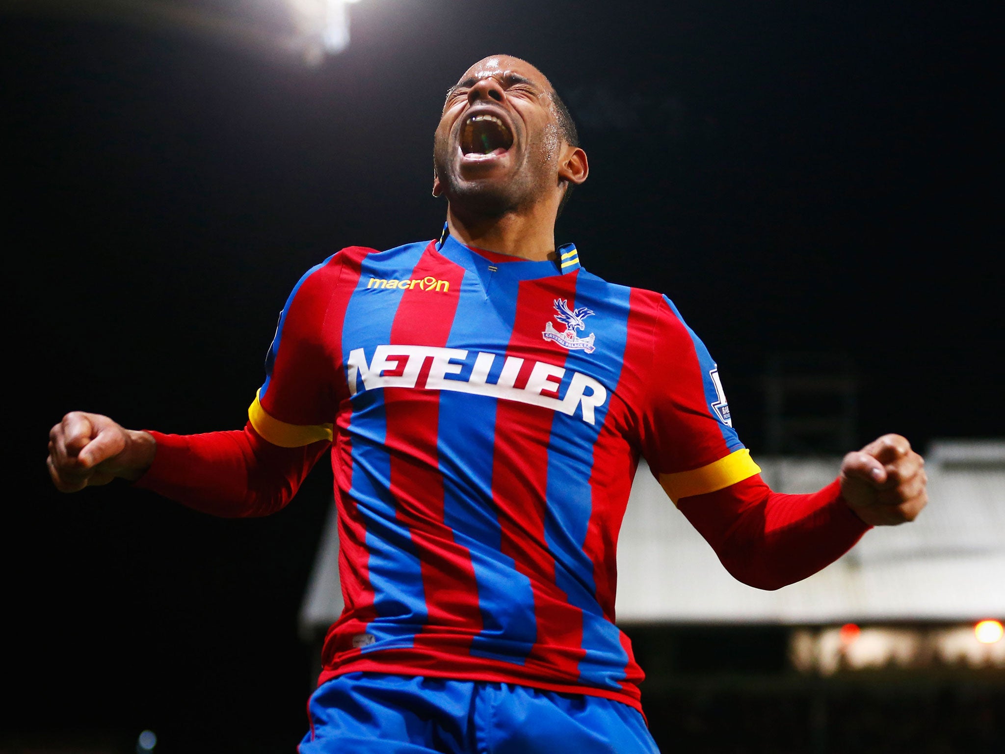 Jason Puncheon celebrates scoring the winner against Spurs