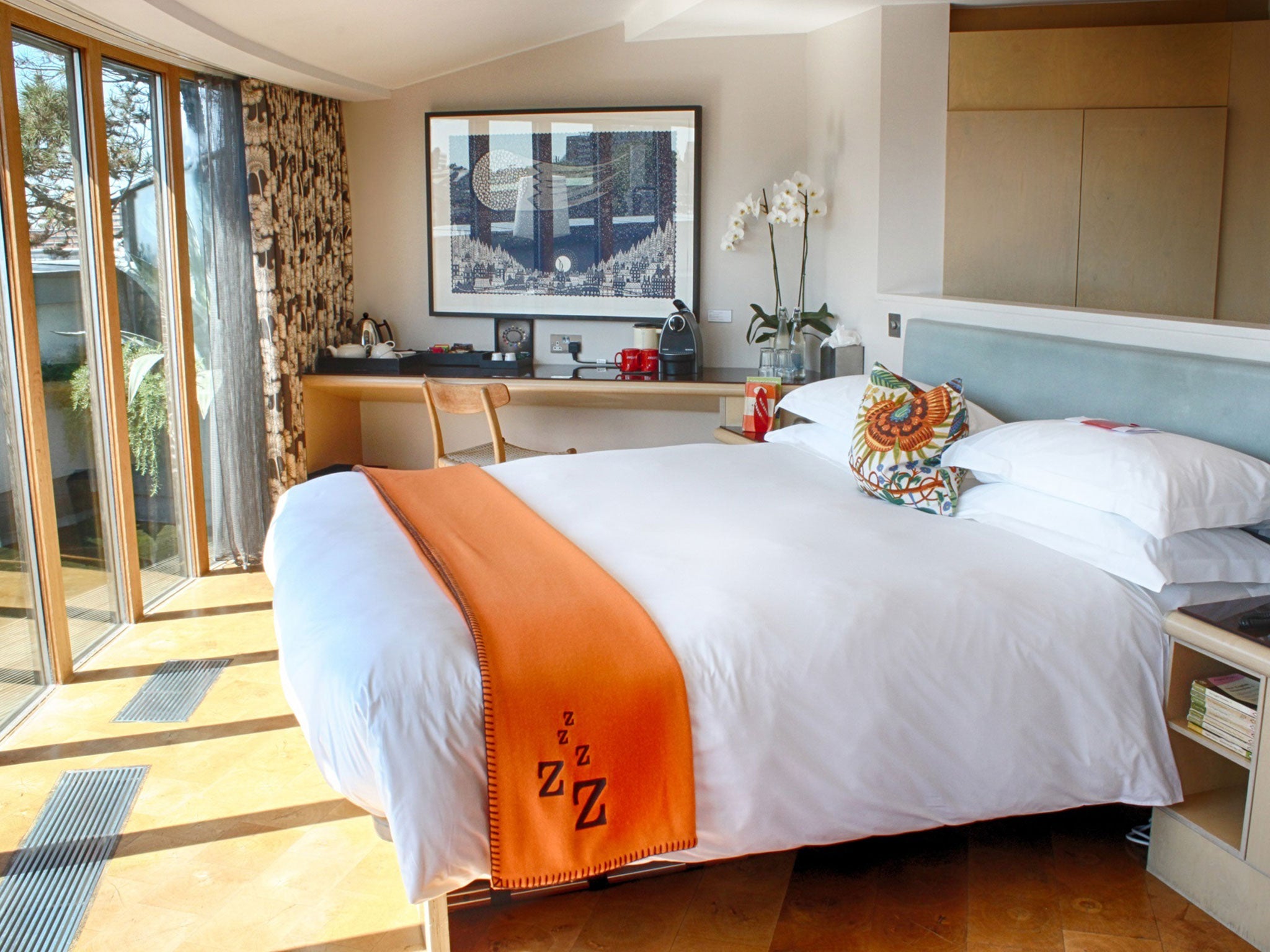 A room at The Zetter, a luxury hotel and a Three Star SRA member