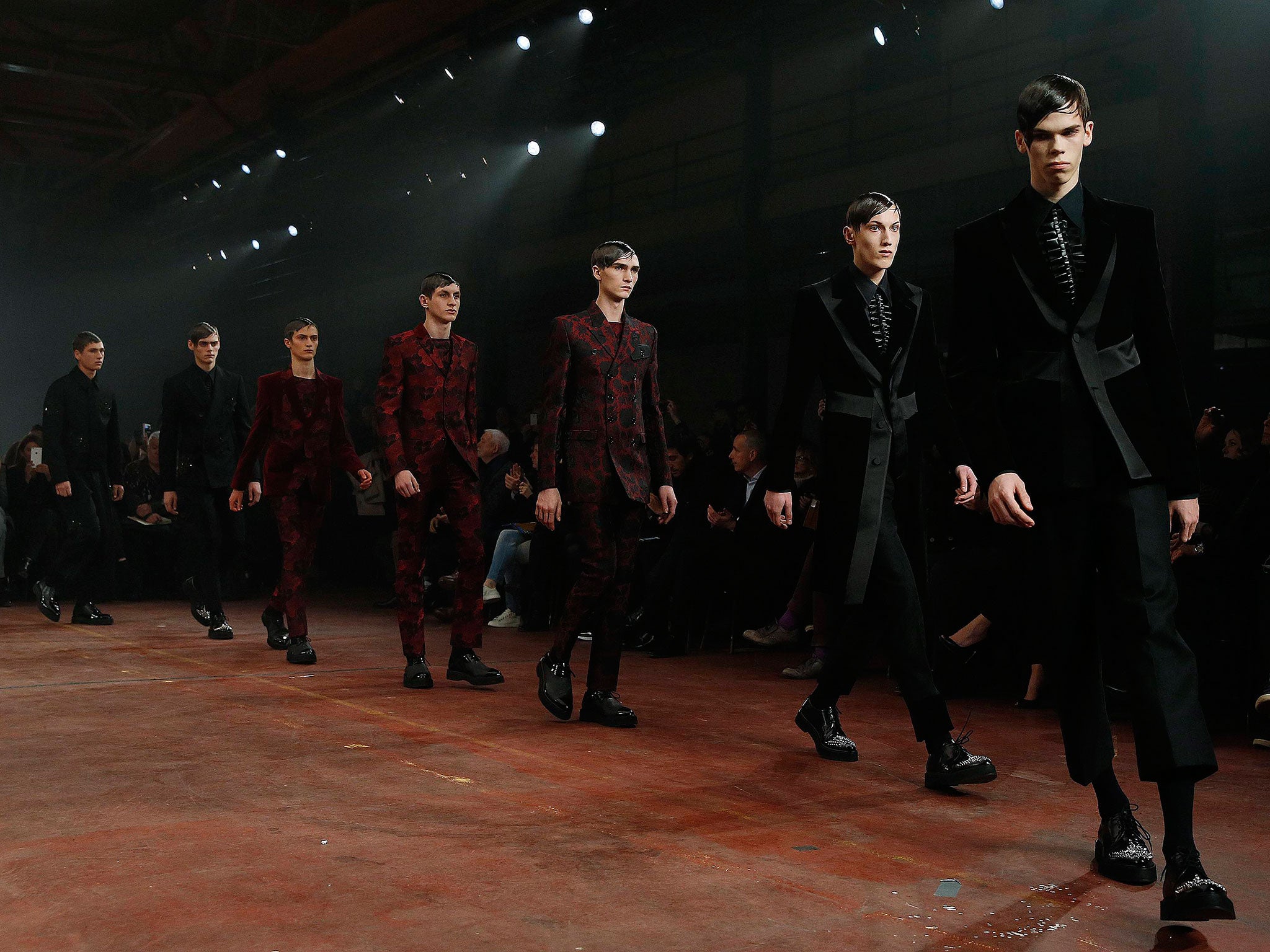 Models sport Alexander McQueen’s Savile Row tailoring