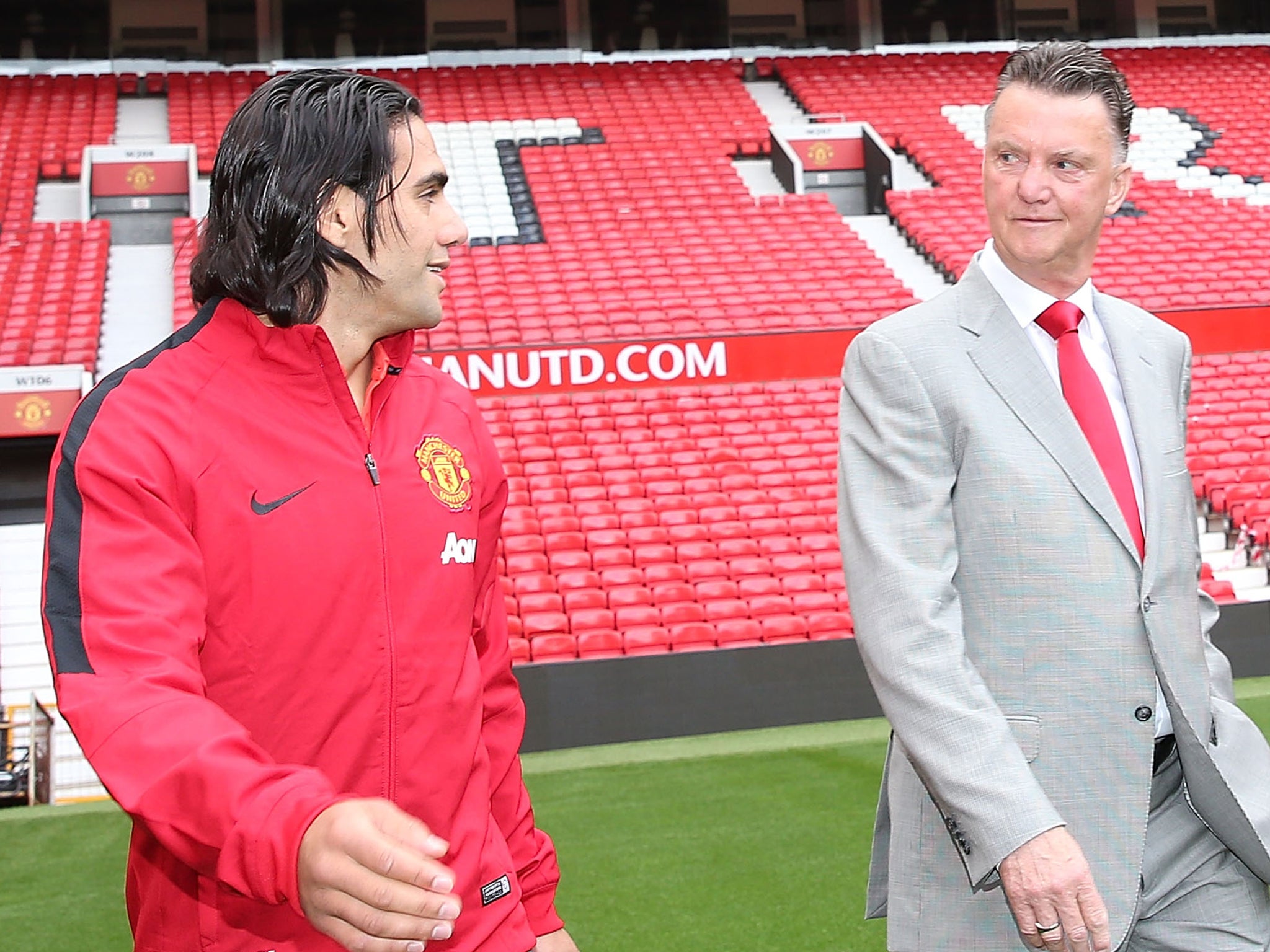 Radamel Falcao with Louis van Gaal