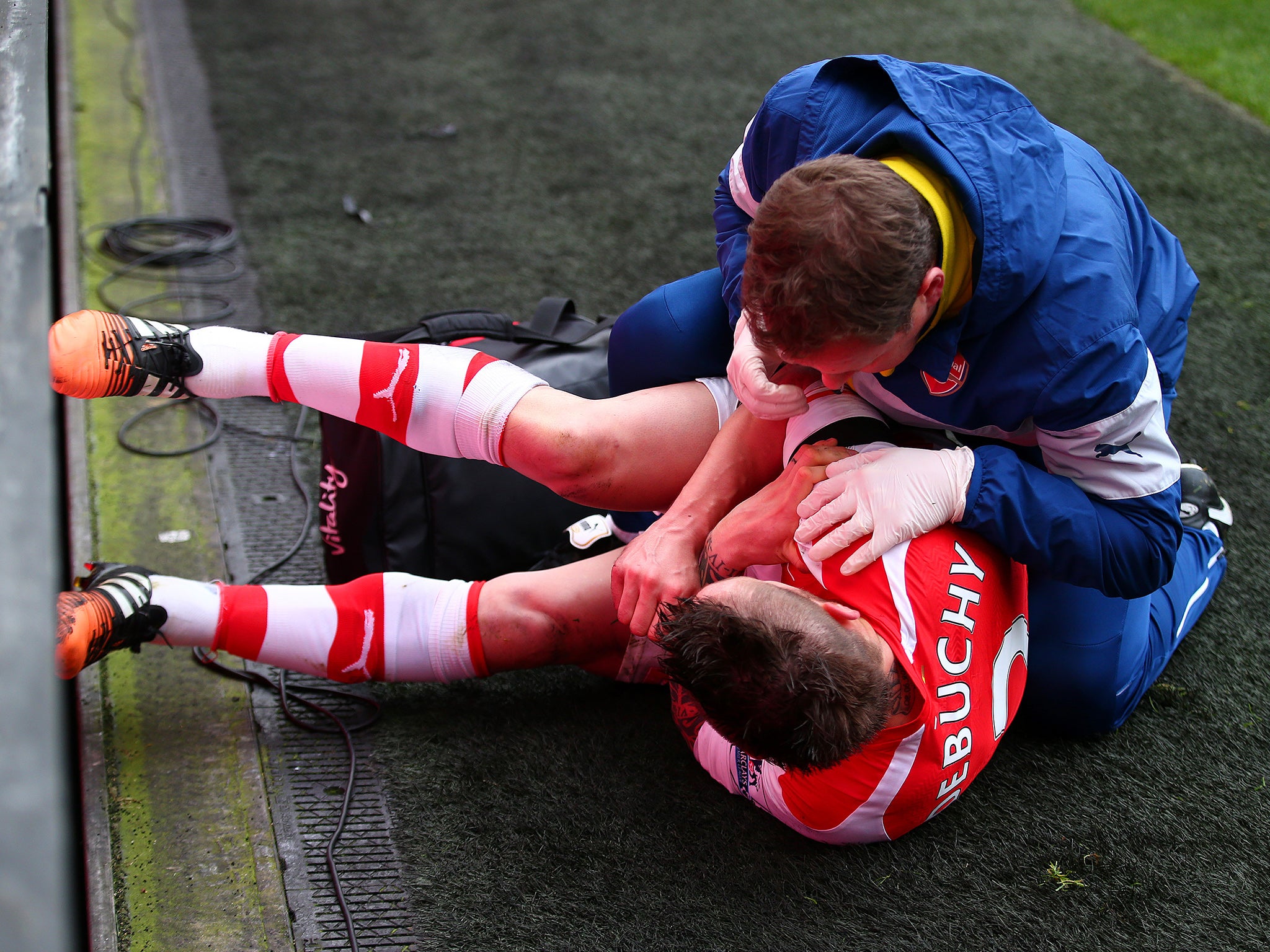 Debuchy suffered a dislocated shoulder in the win over Stoke