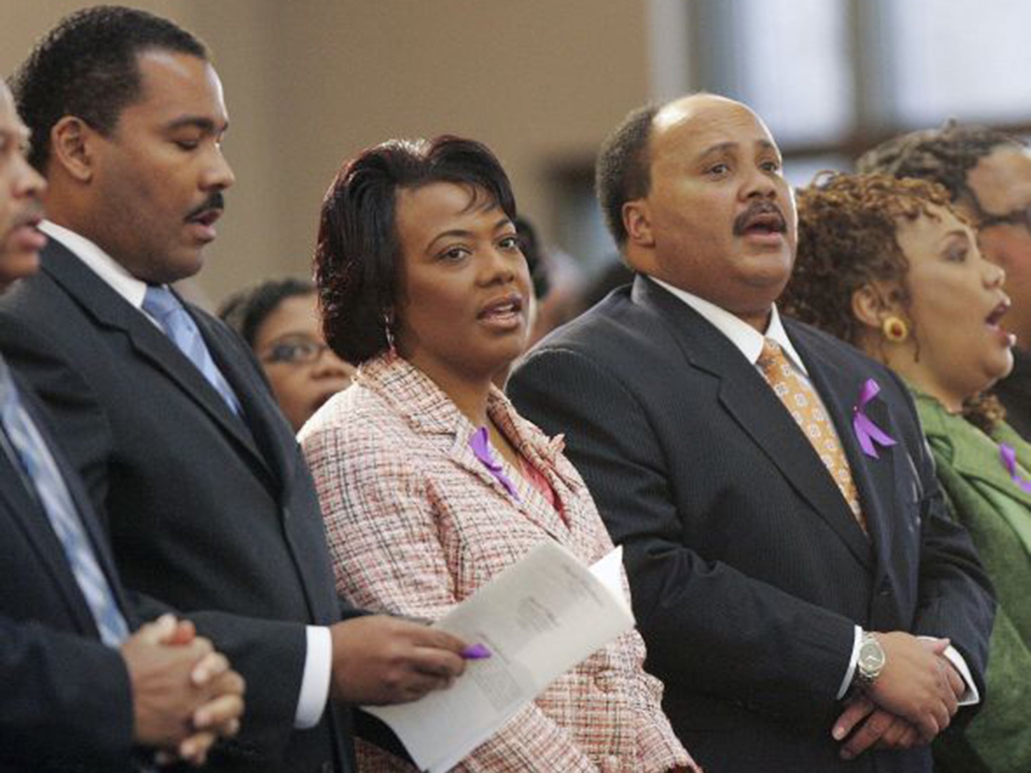 Martin Luther King's children, left to right: Dexter Scott King, Rev. Bernice King, Martin Luther King III and Yolanda King (AP)