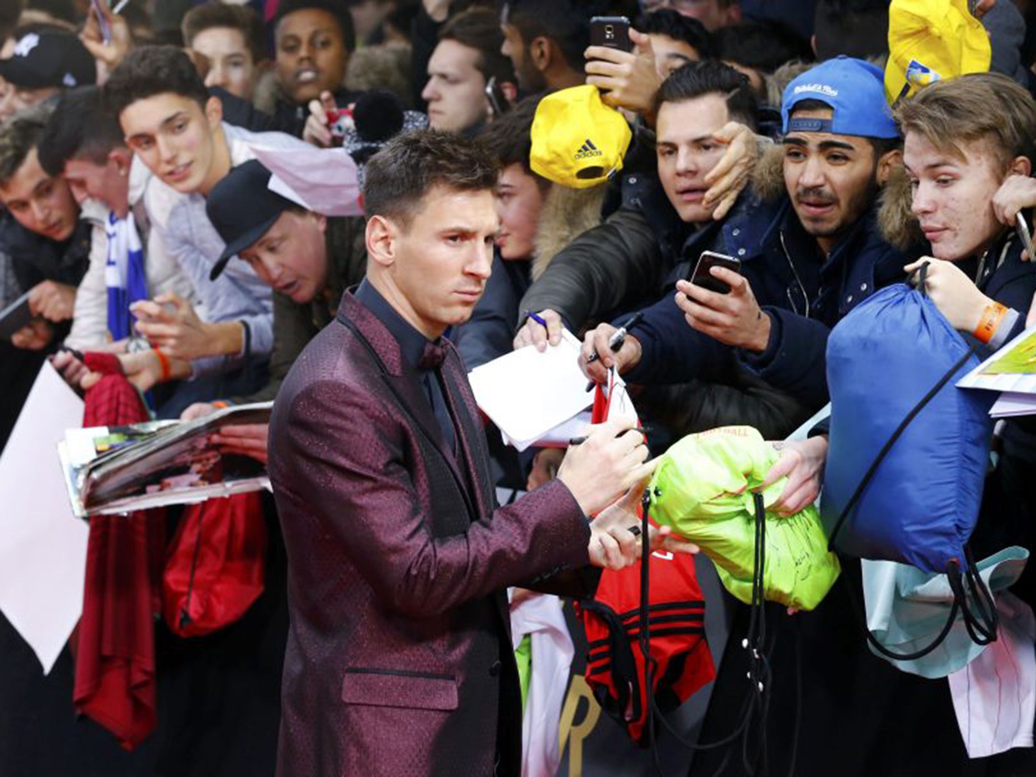 Lionel Messi wore a red tuxedo at the Ballon d'Or awards